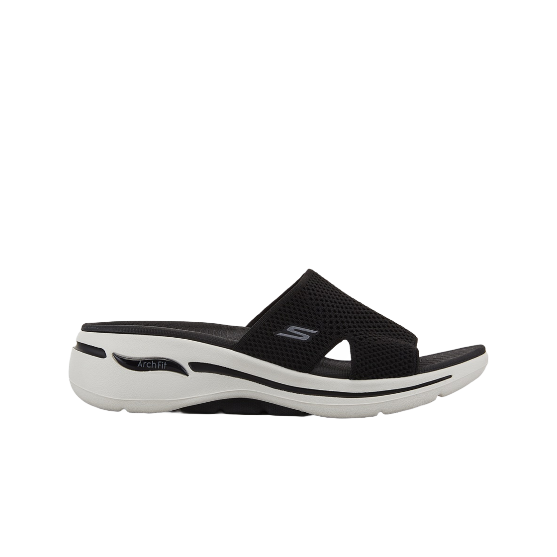 (W) 스케쳐스 고워크 아치핏 샌들 블랙 화이트((W) Skechers Go Walk Arch Fit Sandal Black White)