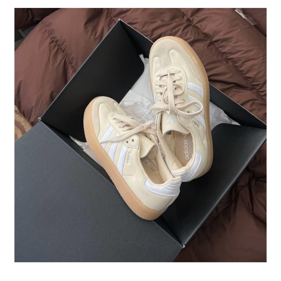(W) Adidas Sambae Wonder White Silver Metallic 착용 스타일 - 2