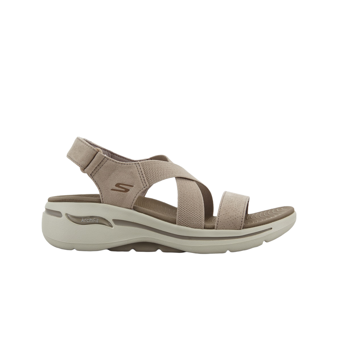(W) 스케쳐스 고워크 아치핏 샌들 토프((W) Skechers Go Walk Arch Fit Sandal Taupe)