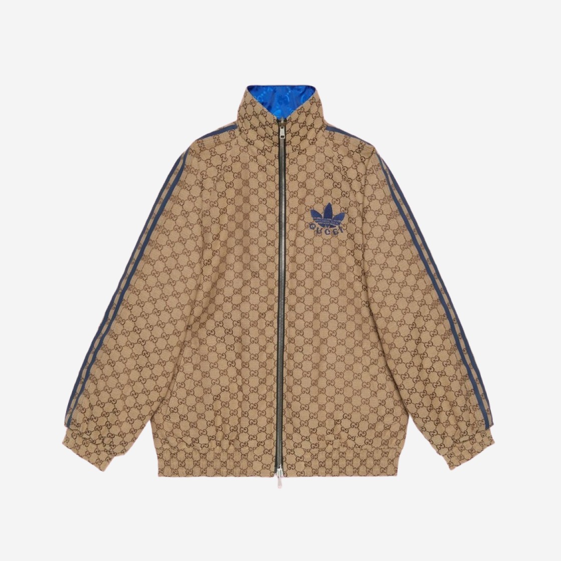 (W) Gucci x Adidas GG Canvas Reversible Bomber Jacket Beige Ebony 상세 이미지 1