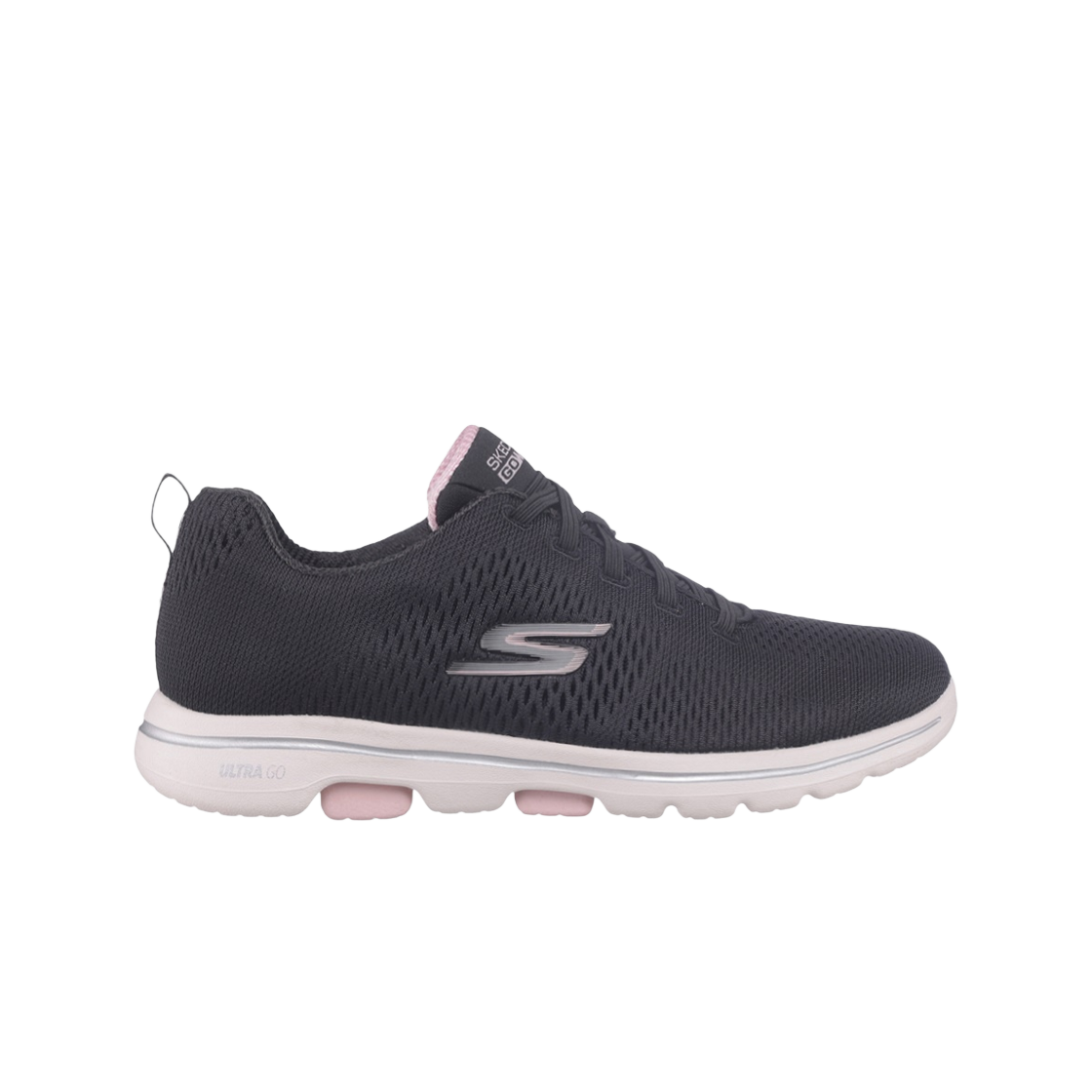124242-BKLP (W) Skechers Go Walk 5 Black Light Pink