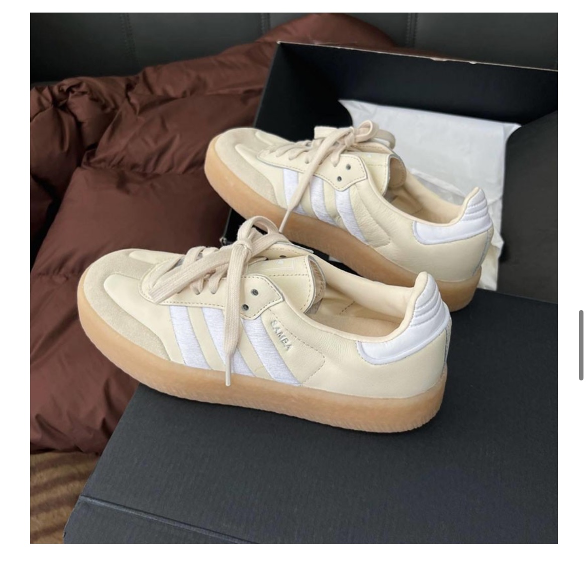 (W) Adidas Sambae Wonder White Silver Metallic 착용 스타일 - 4
