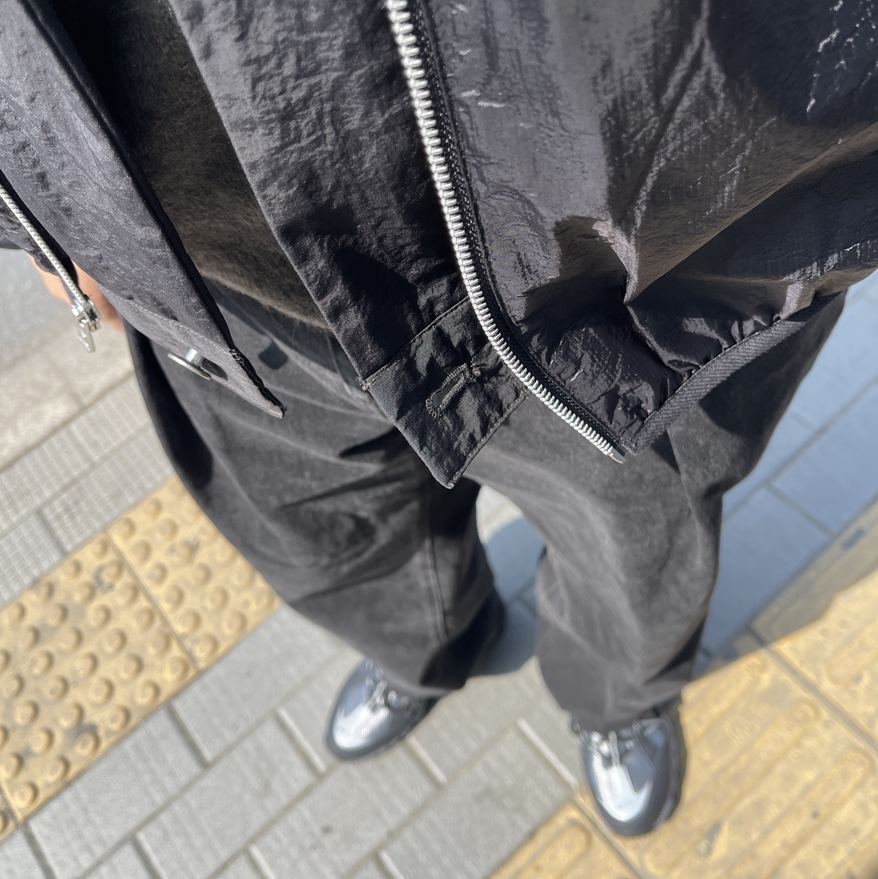 Nike NSW Circa Lined Jacket Black - US/EU, Nike Air Humara Black and Metallic Silver 착용 스타일