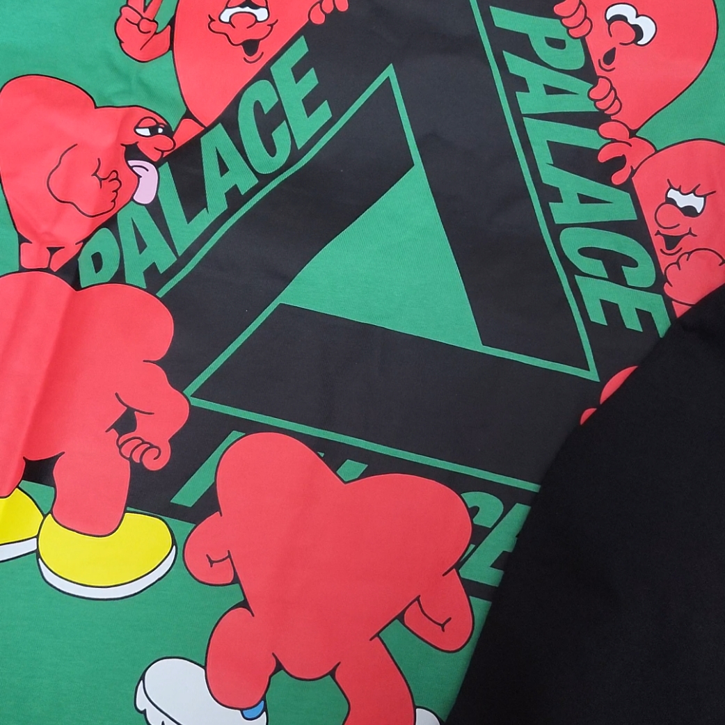 Palace Tri-Hearts T-Shirt Sweet Pea Green - 24SS 착용 스타일 - 2
