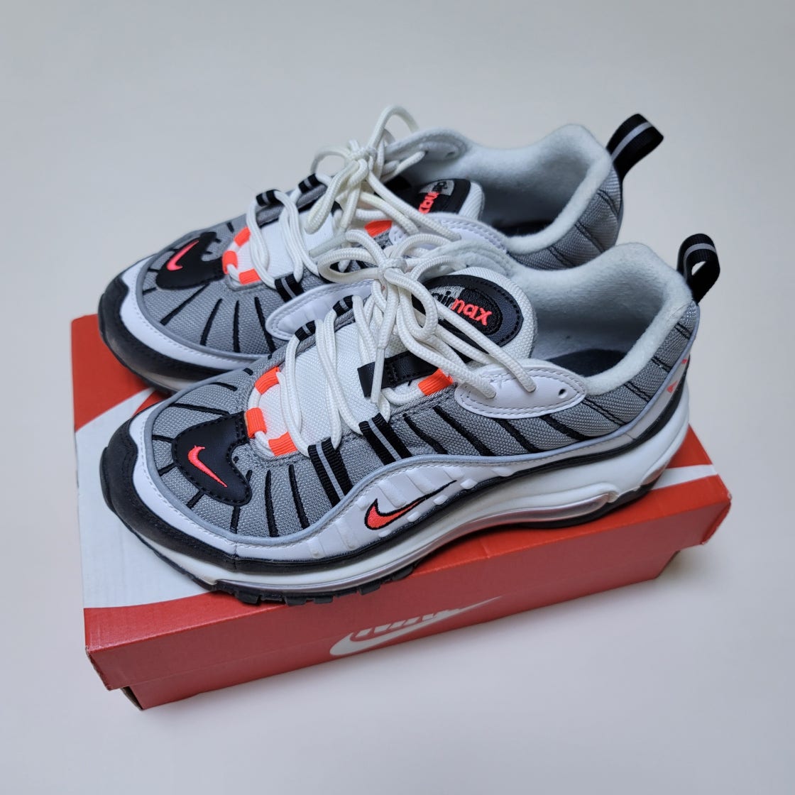 Nike 98 Red White Nike Air Max 98 White Gym Red Athletic Shoes