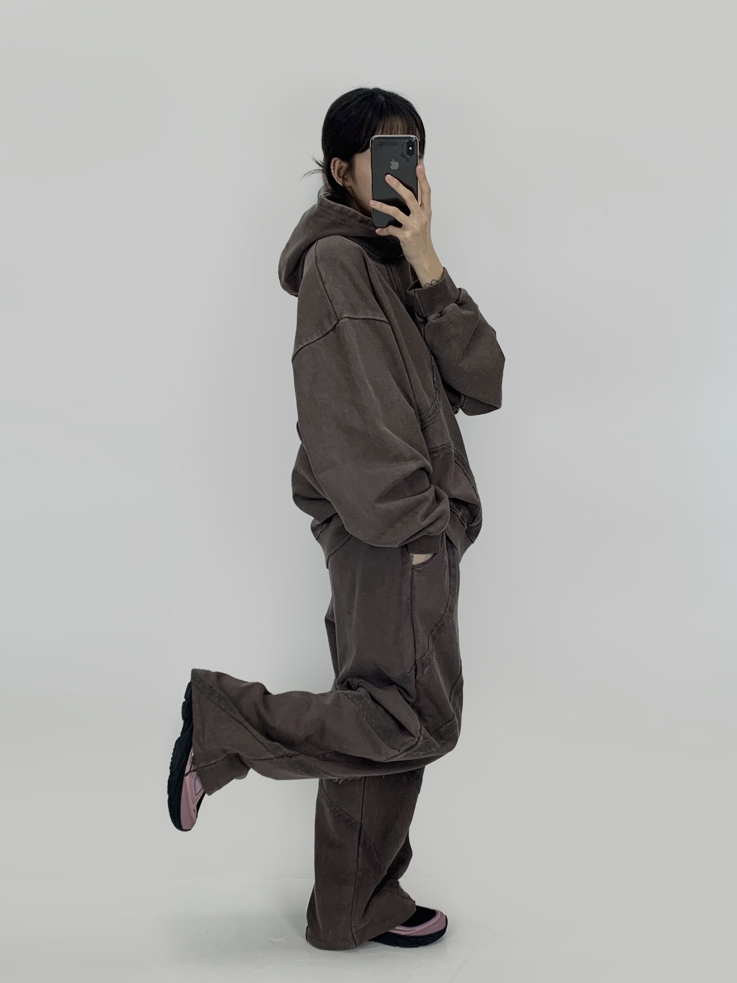 Fila Interun Pink Black 착용 스타일 - 2