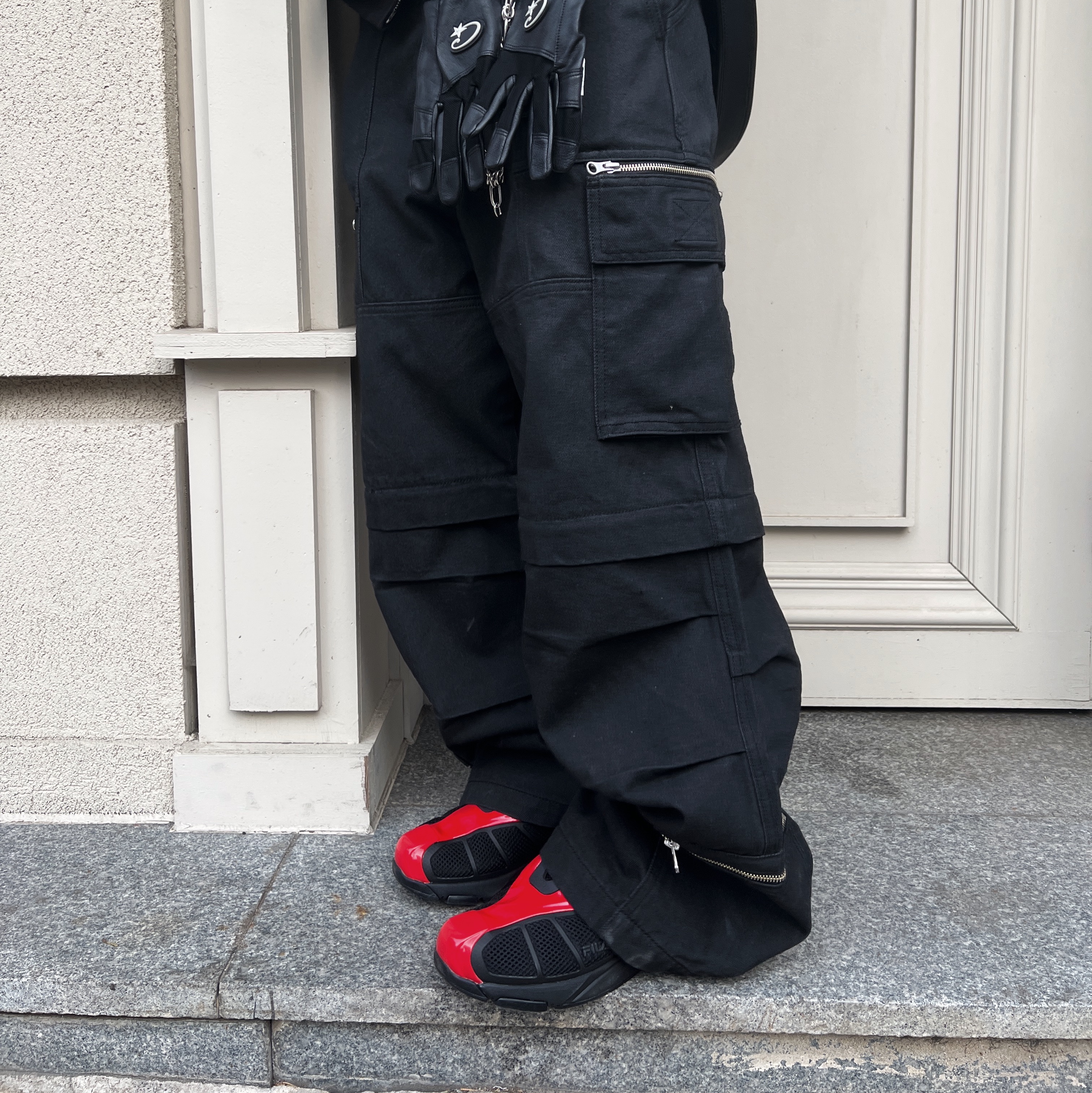Fila Replica 2002 Black Red 착용 스타일 - 5