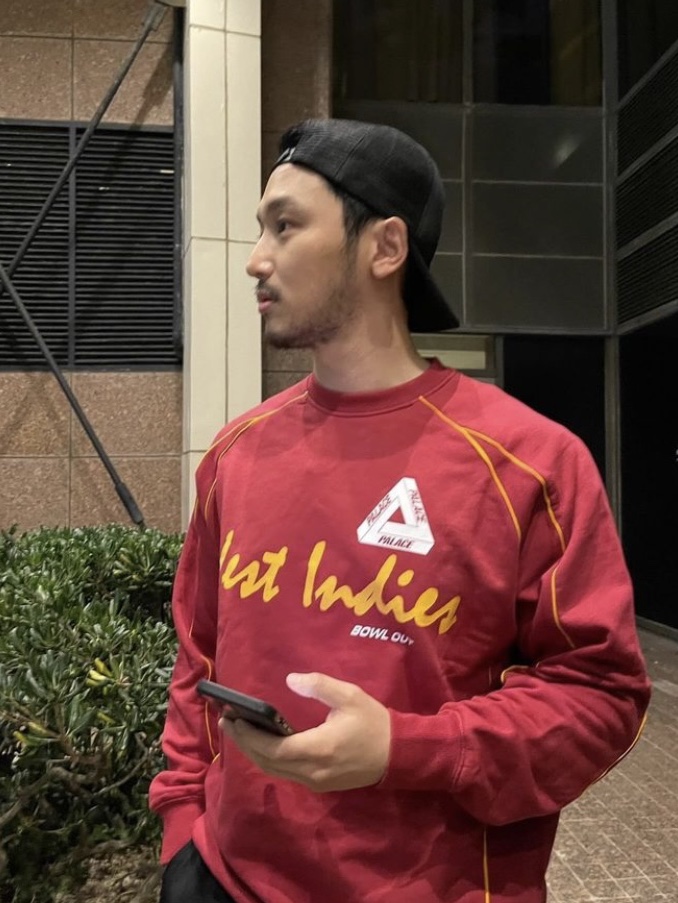 Palace Bowl Out Crew Burgundy - 20FW 착용 스타일