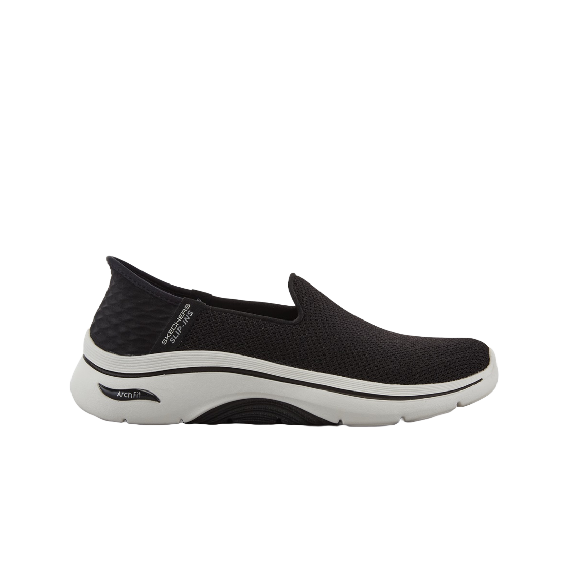(W) 스케쳐스 고워크 아치핏 2.0 슬립인스 블랙 화이트 - 와이드((W) Skechers Go Walk Arch Fit 2.0 Slip Ins Black White - Wide) - 1
