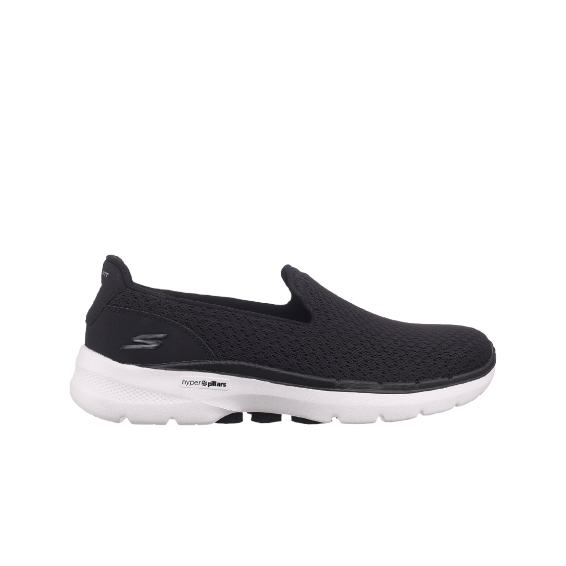 (W) 스케쳐스 고워크 6 블랙 화이트((W) Skechers Go Walk 6 Black White) - 1