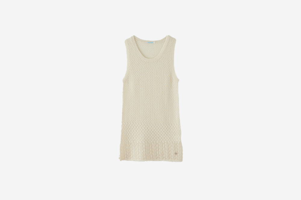 Tannat Skashi Layered Sleeveless Knit Cream 상세 이미지 1