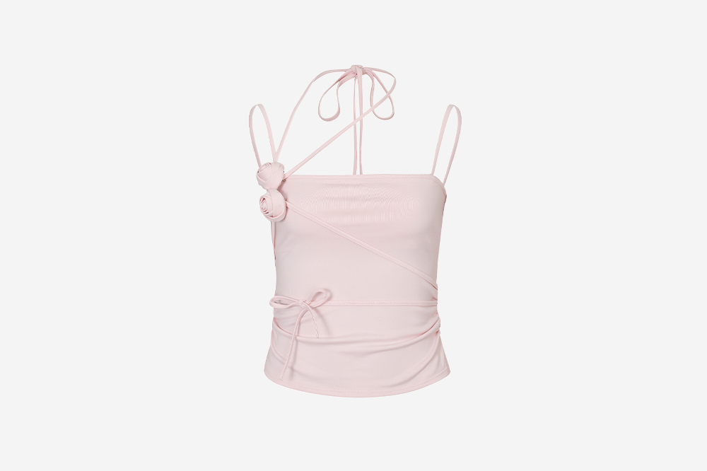 Pain Or Pleasure Rose Corsage Sleeveless Pink 상세 이미지 1