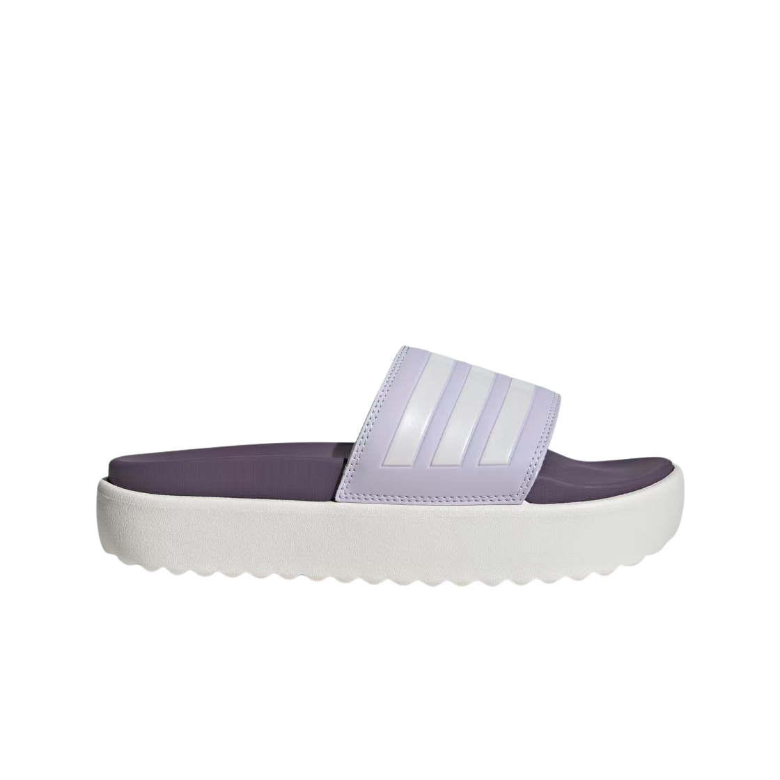 (W) Adidas Adilette Platform Slide Silver Dawn Shadow Violet 상세 이미지 1