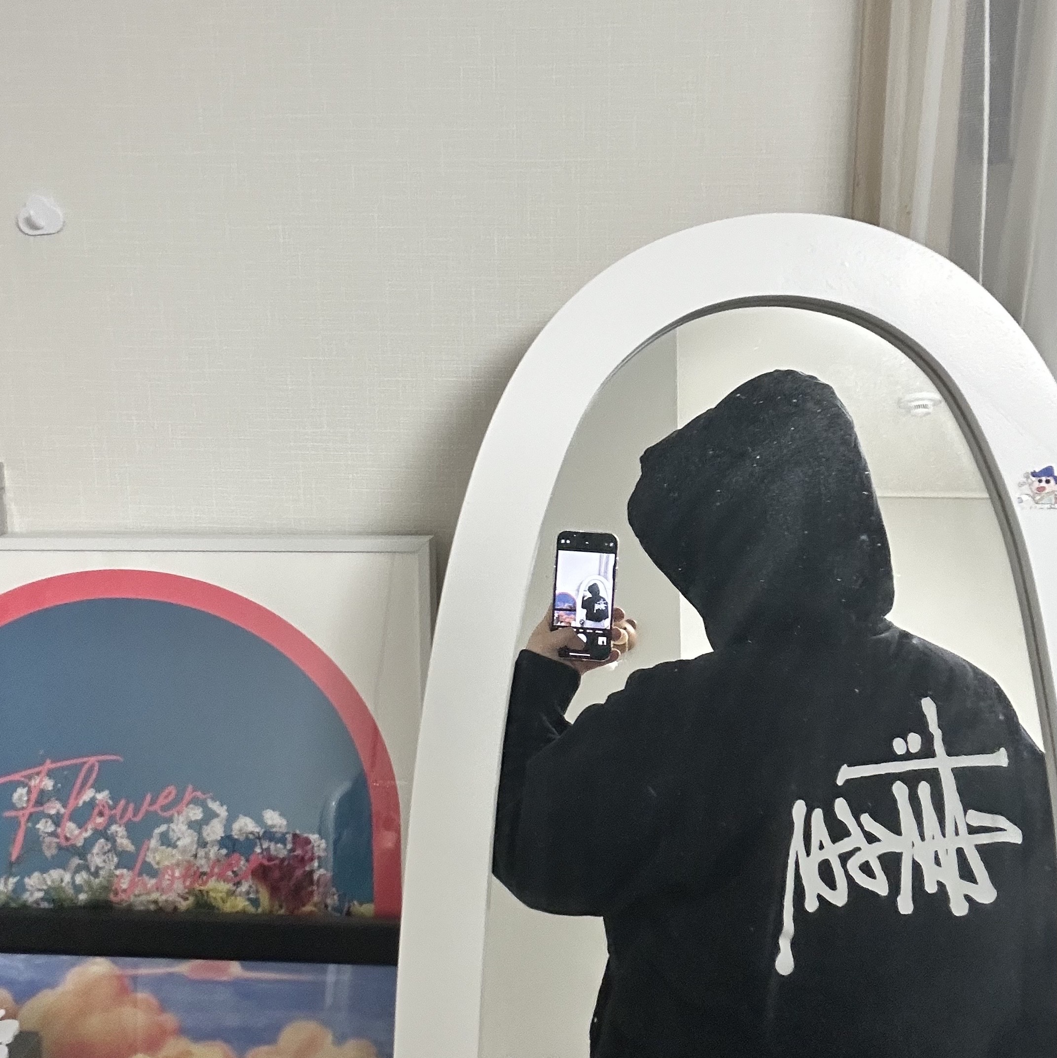 Stussy Basic Stussy Pigment Dyed Hoodie Black 착용 스타일 - 2