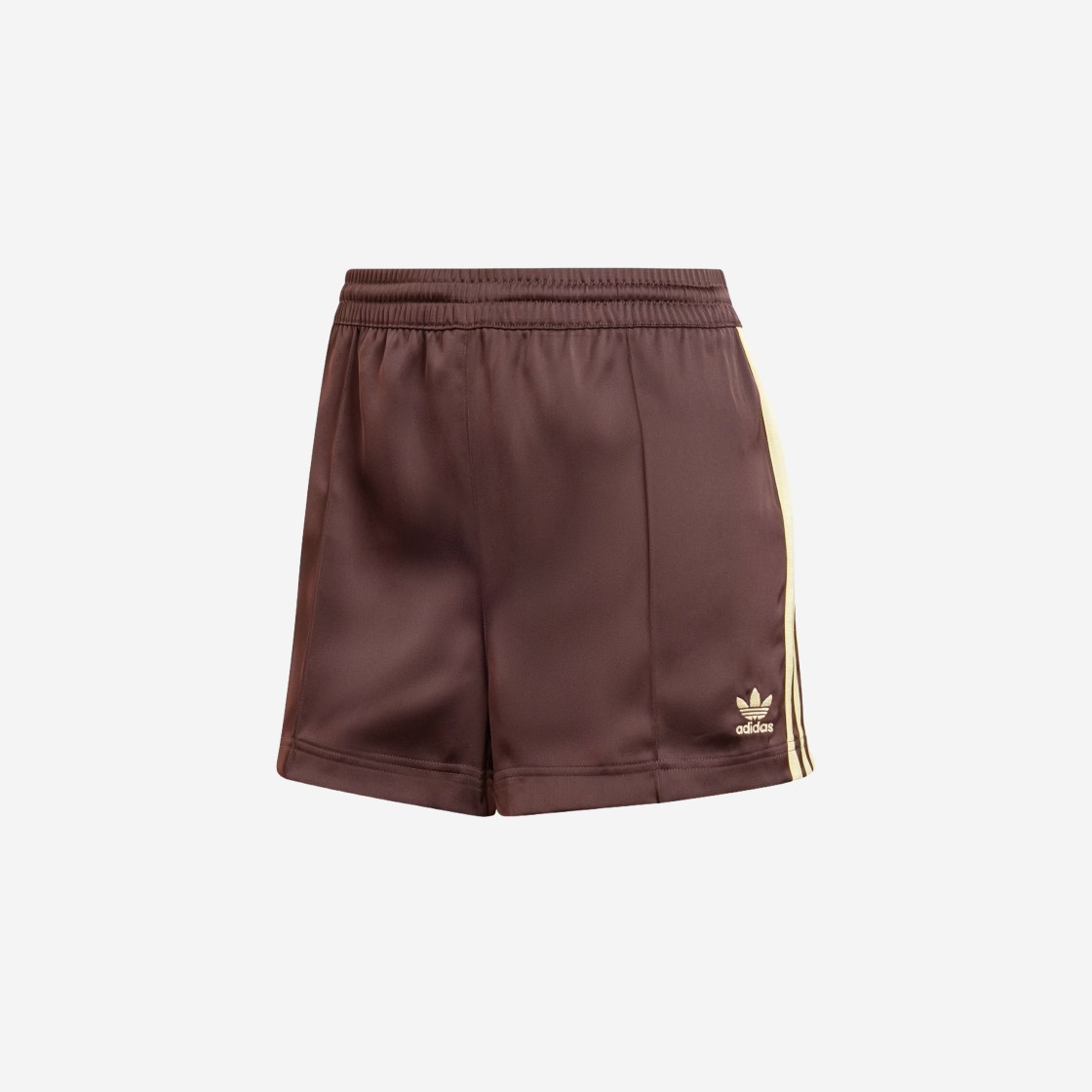 (W) Adidas 3-Stripes Satin Shorts Shadow Brown - US Sizing 상세 이미지 1