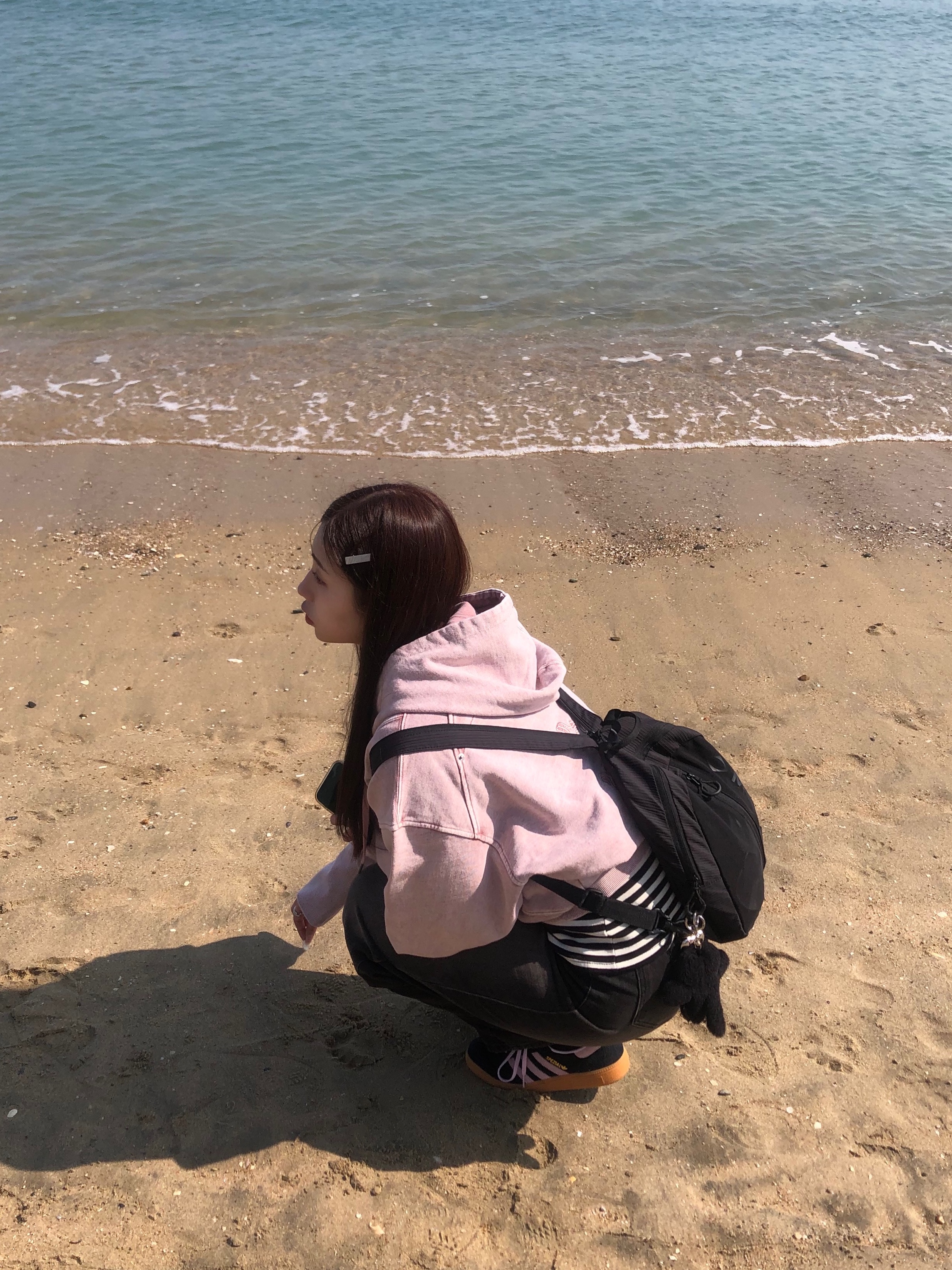 (W) Mischief Balloon Hoodie Washed Pink Brown, (W) Adidas Spezial Handball Core Black Clear Pink 착용 스타일 - 3