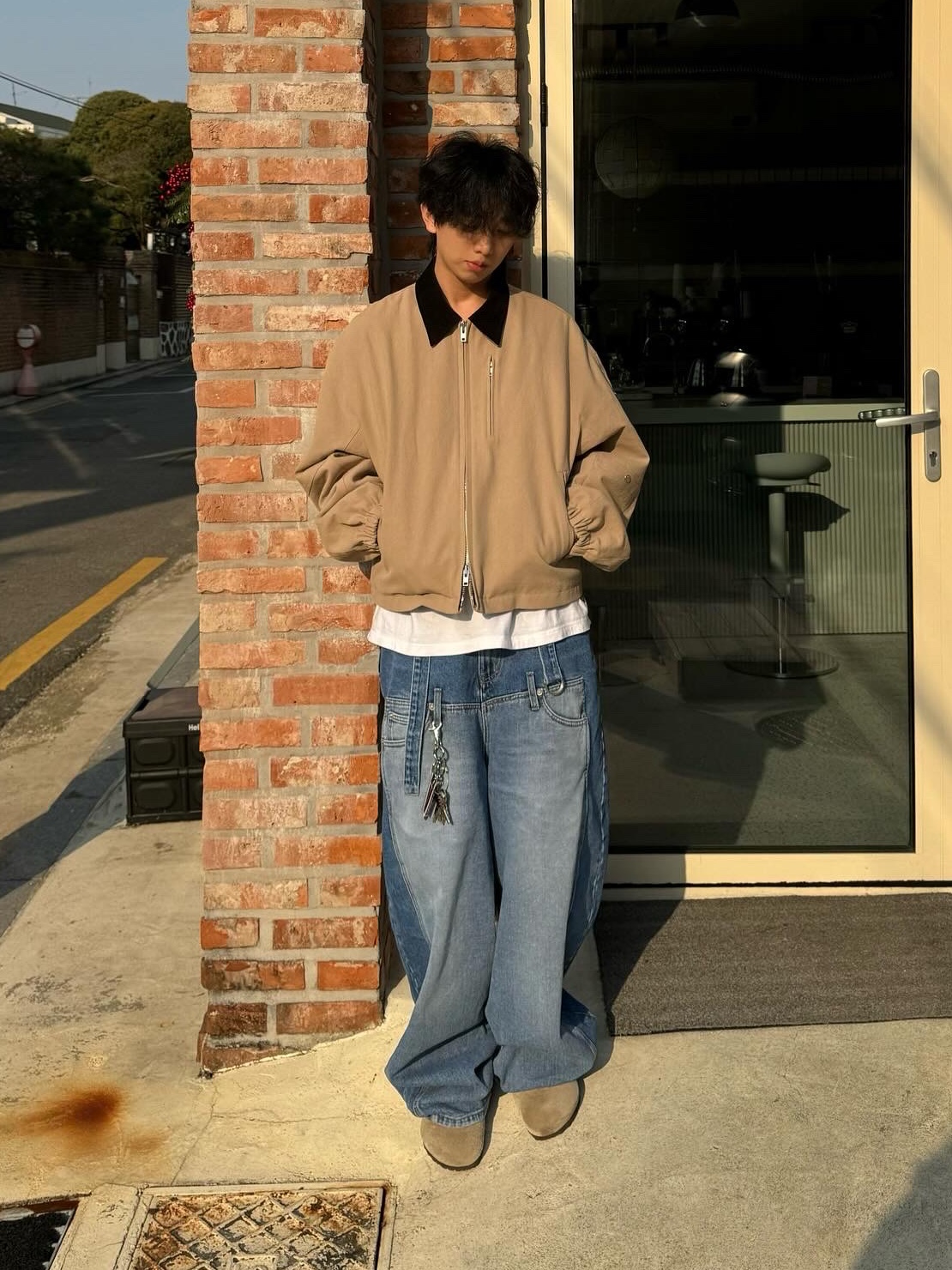Birkenstock Boston Soft Footbed Taupe - Regular 착용 스타일 - 2