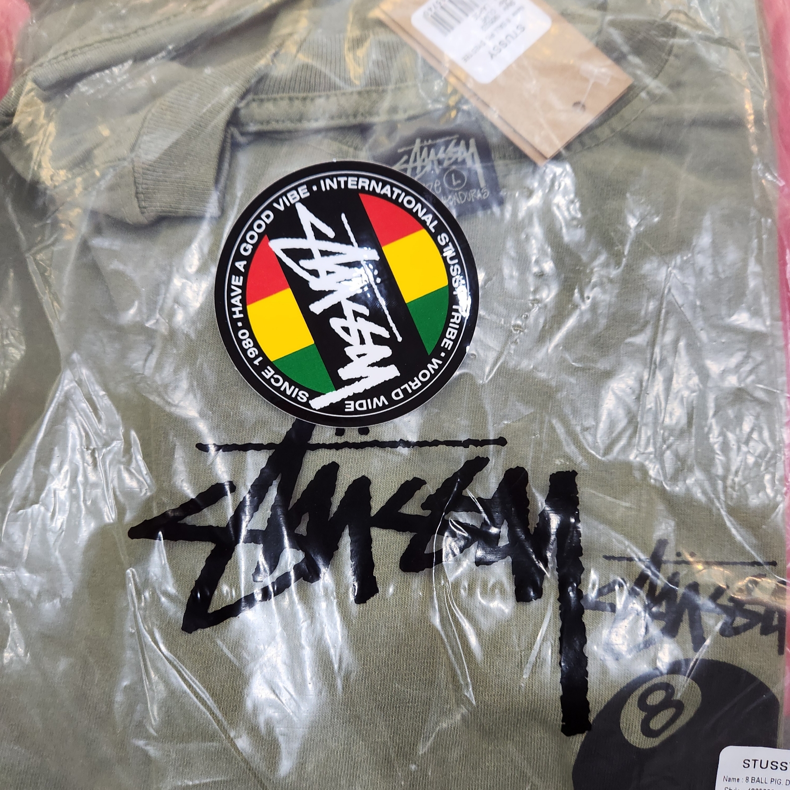 Stussy 8 Ball Pigment Dyed T-Shirt Olive 착용 스타일