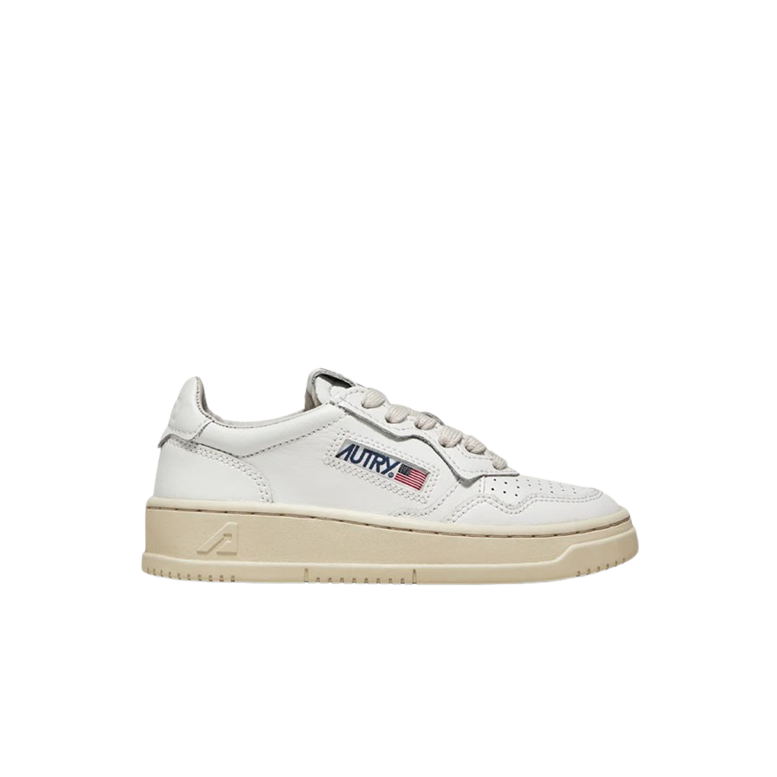 KULK-LL15 (Kids) Autry Medalist Low Leather Sneakers White