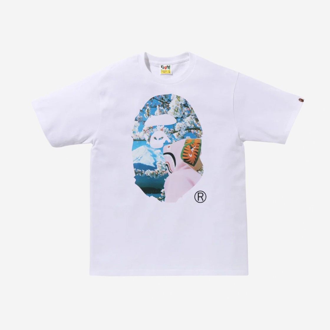 BAPE Sakura Photo Ape Head T-Shirt #1 White 상세 이미지 1