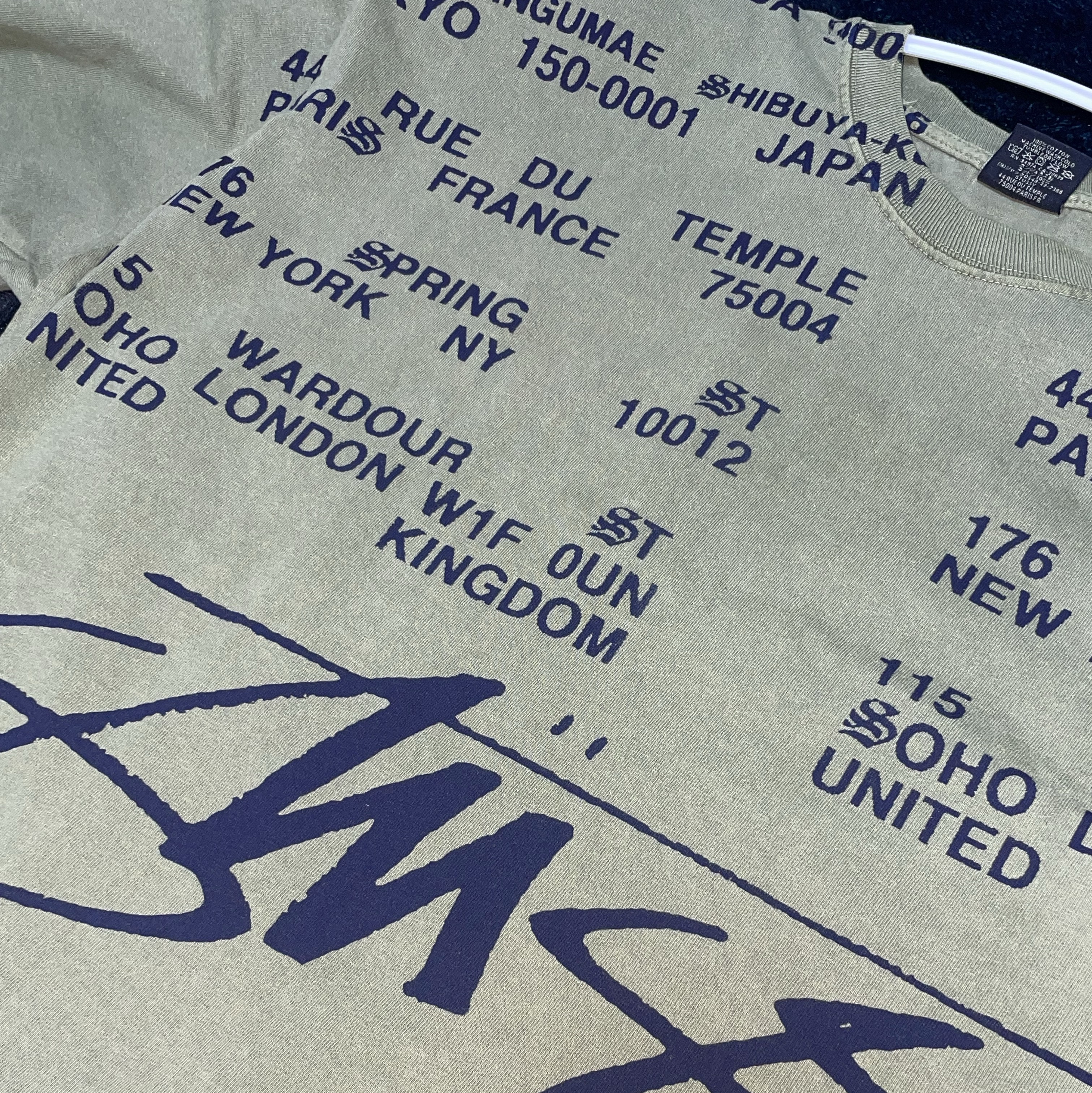 Stussy Locations Pigment Dyed T-Shirt Olive 착용 스타일