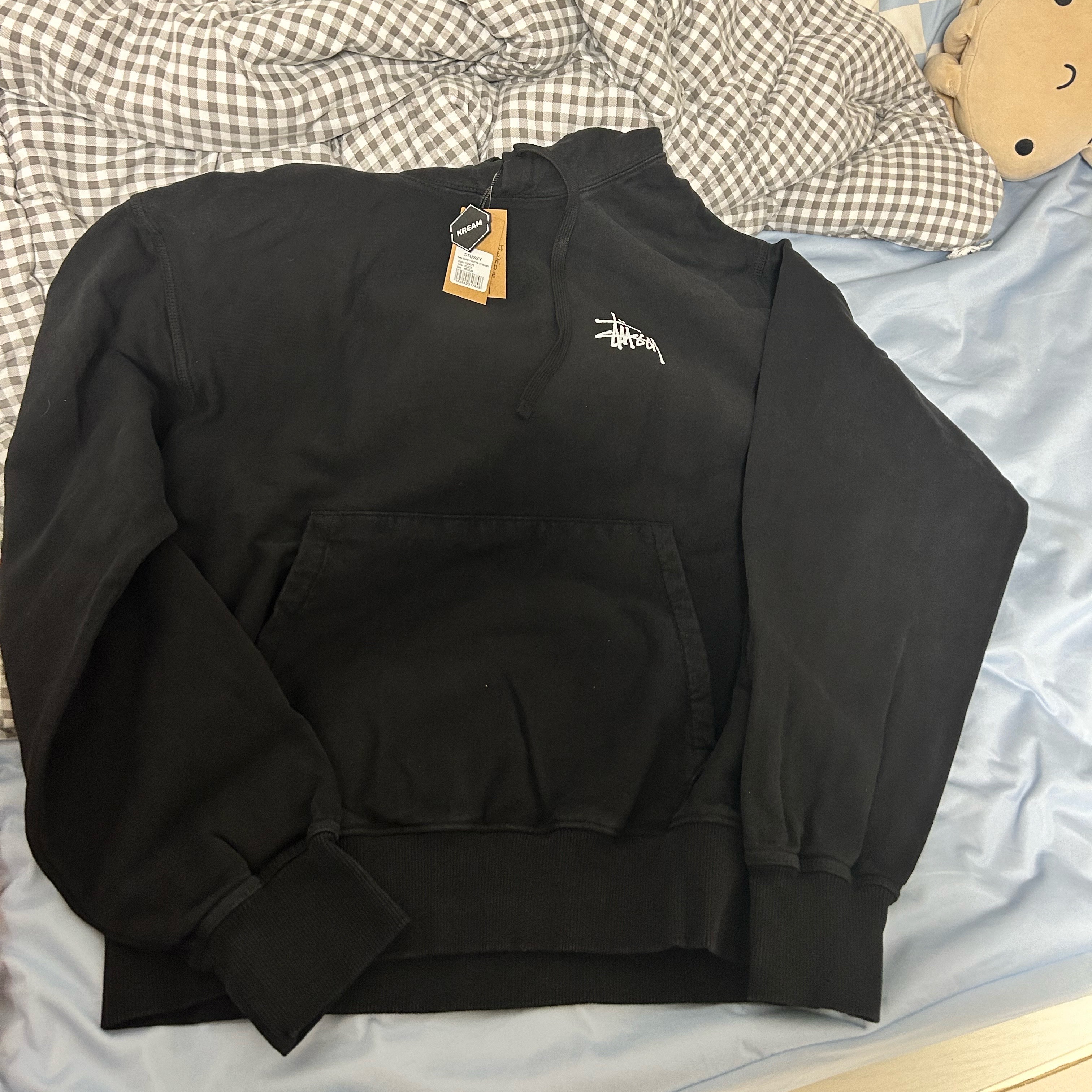Stussy Basic Stussy Pigment Dyed Hoodie Black 착용 스타일 - 3
