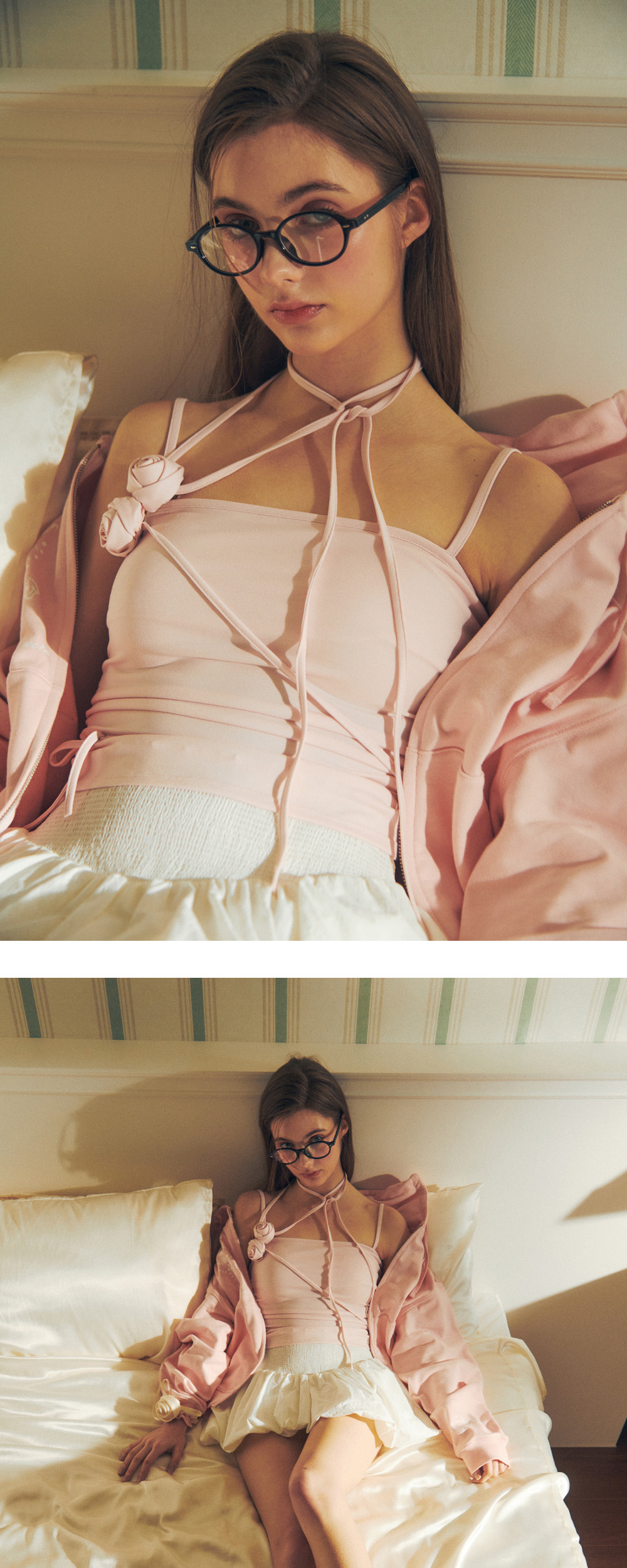 Pain Or Pleasure Rose Corsage Sleeveless Pink 상세 이미지 2