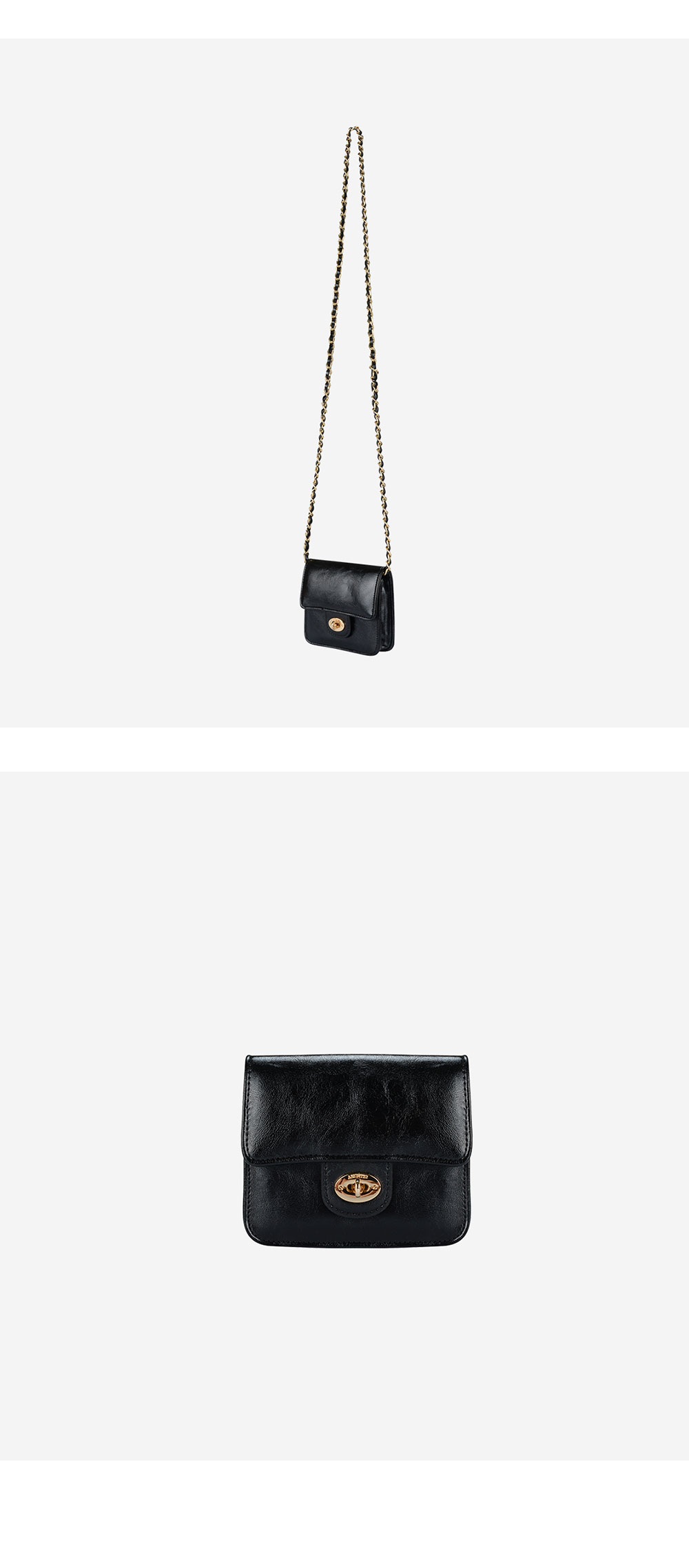 【ANOETIC】 ANC CLASSIC CHAIN MINI BAG ■関税込み■ 아노에틱 ANC 크링클 클래식 미니백 골드 앤 블랙 | ANOETIC | KREAM