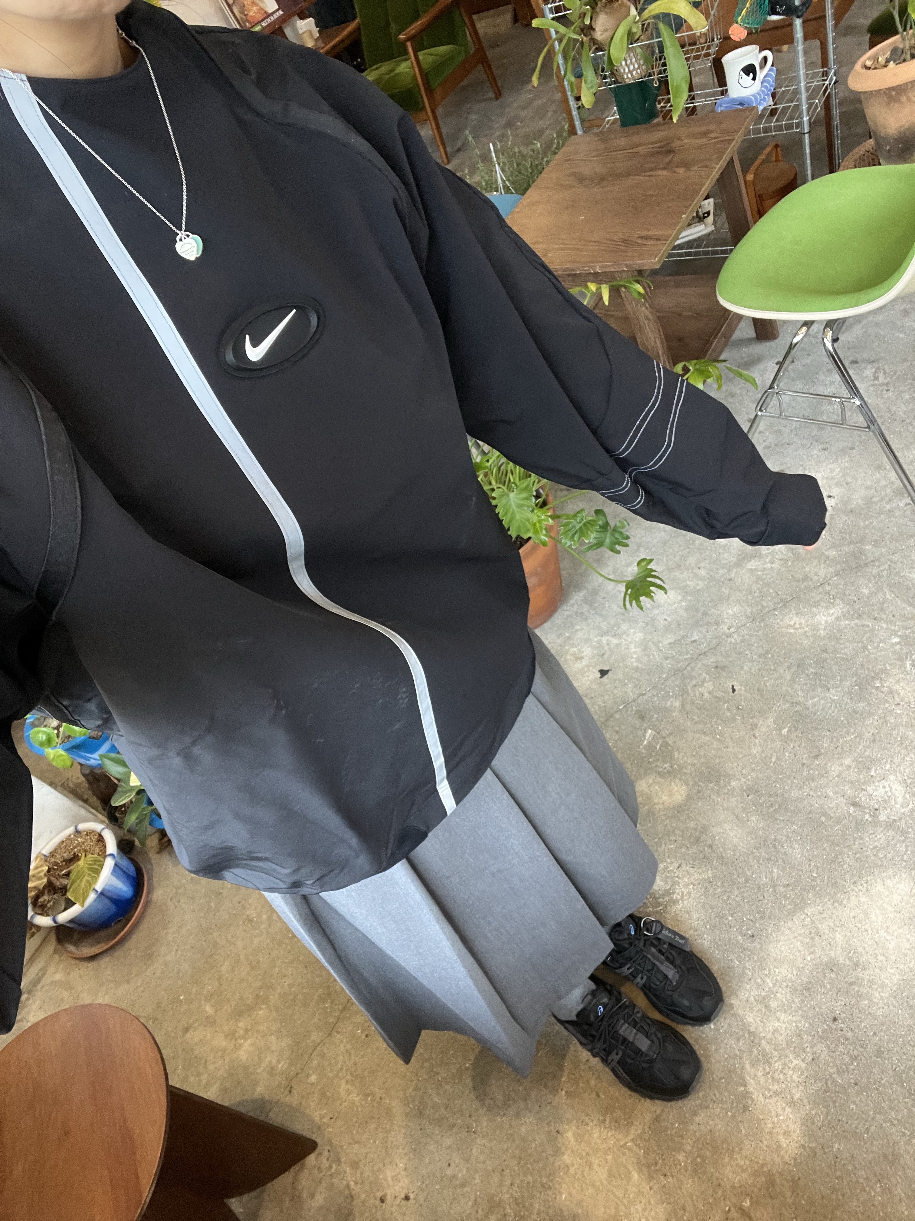 (W) Nike x Drake Nocta NRG LR L/S Crew Black (DV3631-010), Asics Gel-Sonoma 15-50 Black Obsidian Grey 착용 스타일 - 1