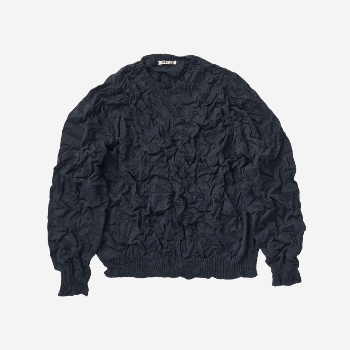 Auralee Wrinkled Dry Cotton Knit P/O Dark Navy 상세 이미지 1