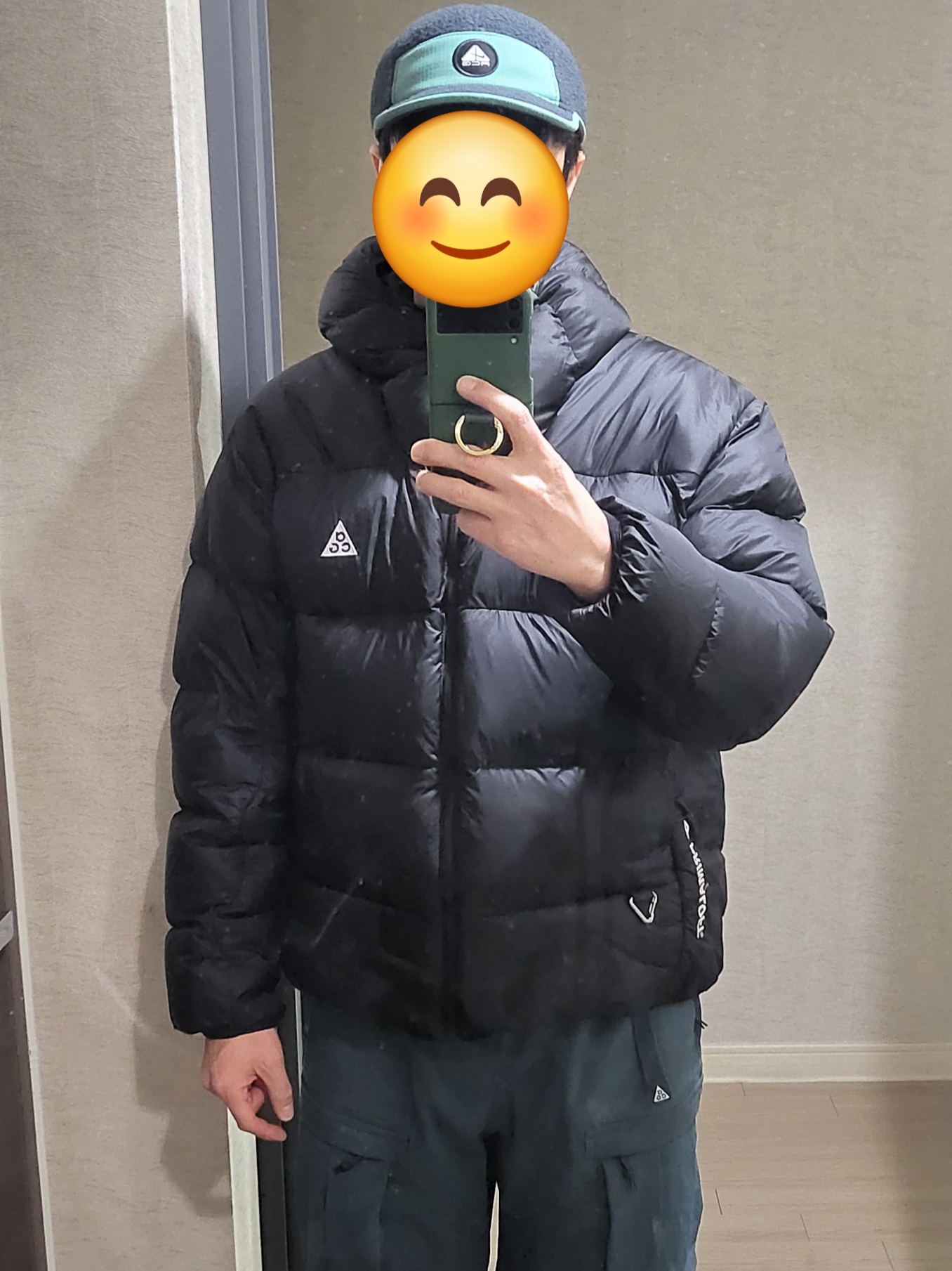 Nike ACG Therma-Fit Fly Unstructured Cap, Nike ACG Therma-Fit ADV Lunar Lake Puffer Jacket Black - Asia 착용 스타일