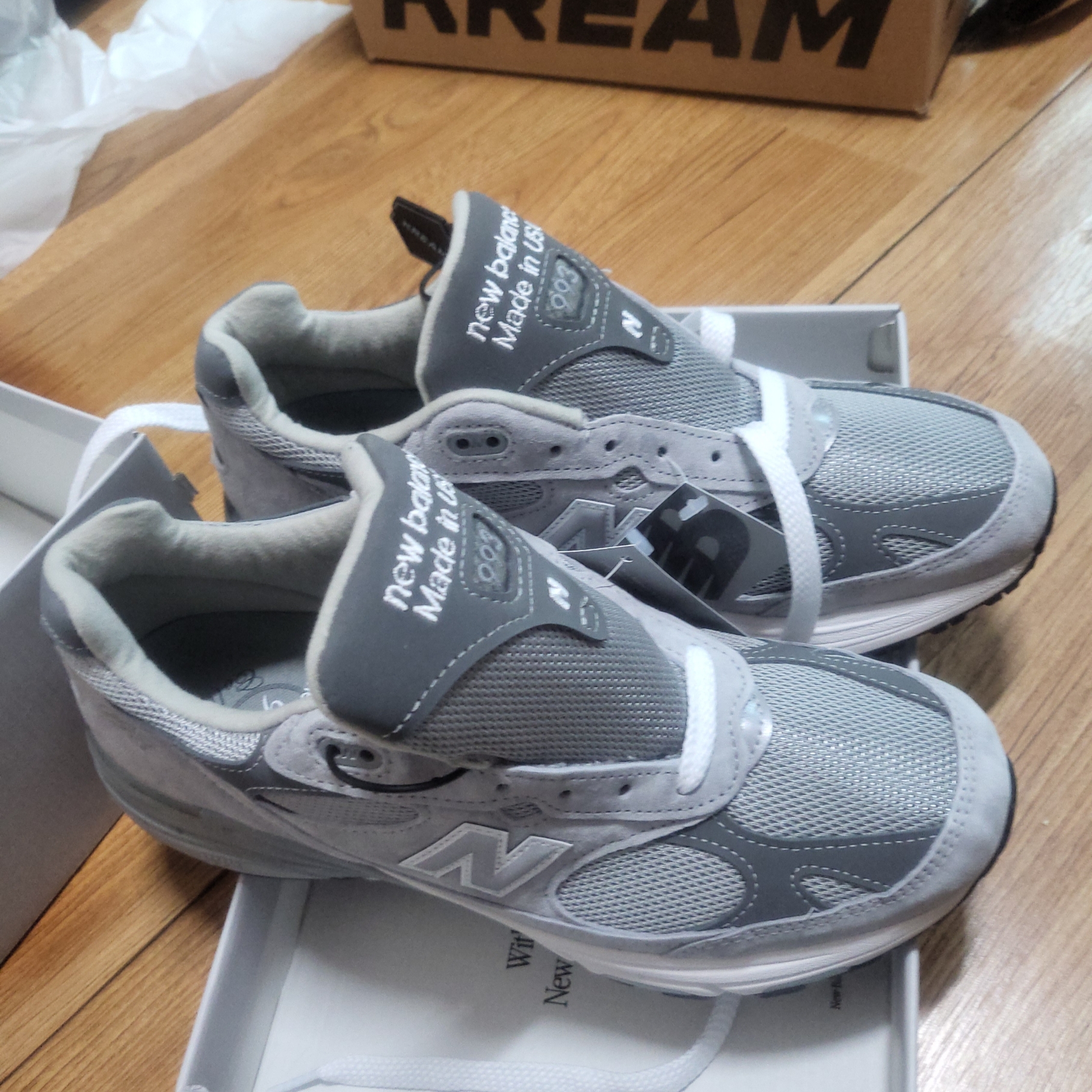 New Balance 993 Made in USA Grey - D Standard 착용 스타일 - 1