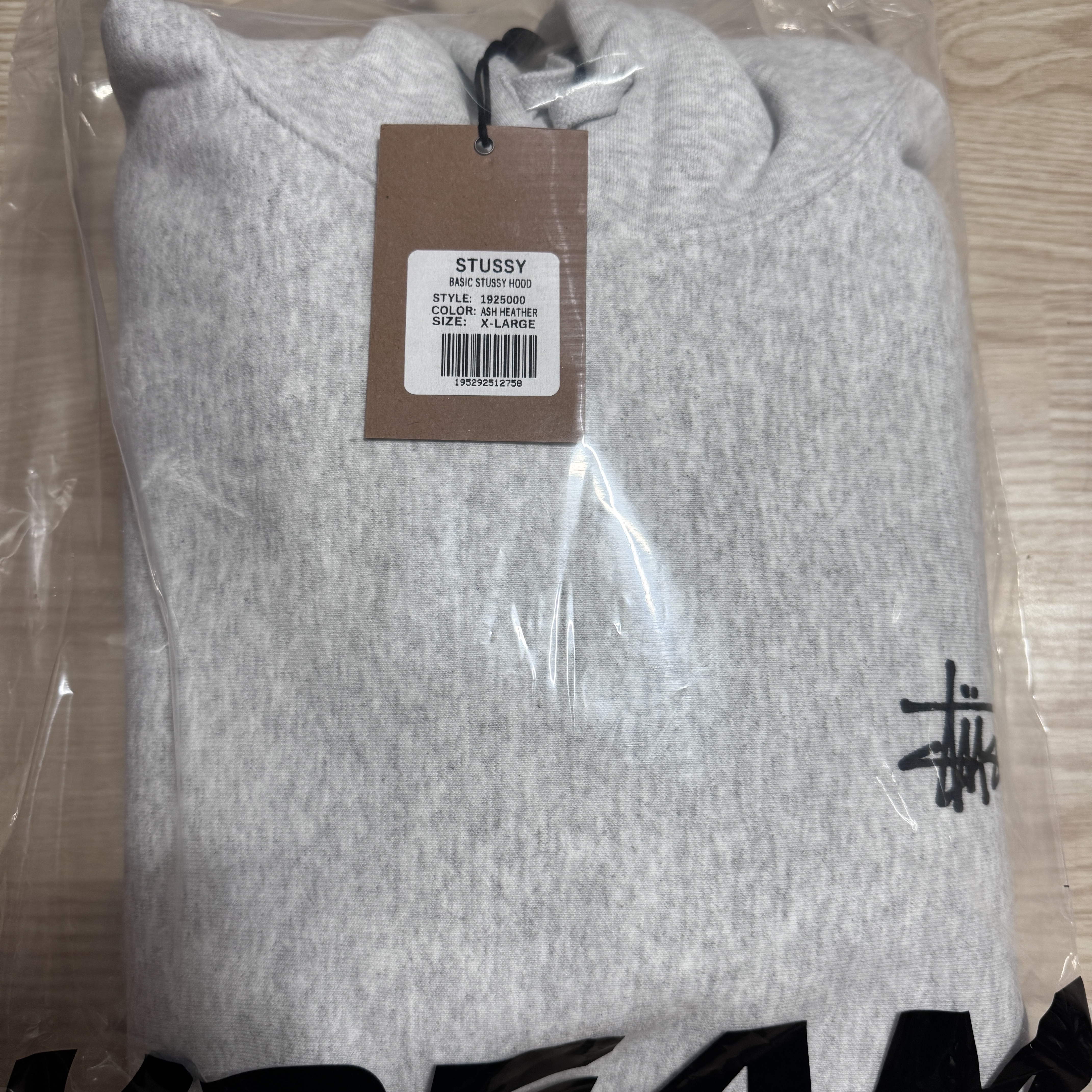 Stussy Basic Stussy Hoodie Ash Heather 착용 스타일