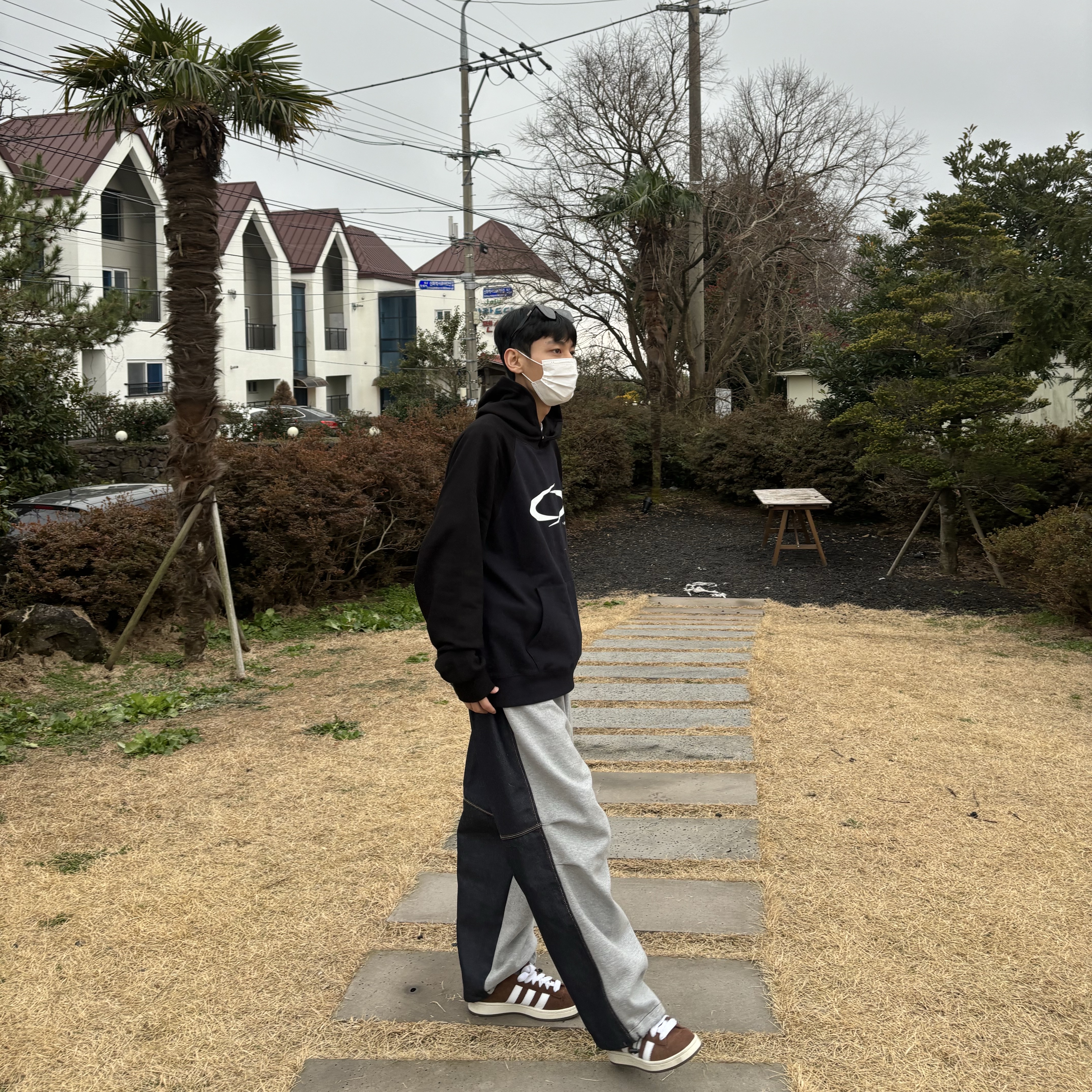 Adidas Campus 00s Bark Cloud White, Project G/R I Love GR Hoodie Black - Haus of GR Exclusive 착용 스타일 - 4