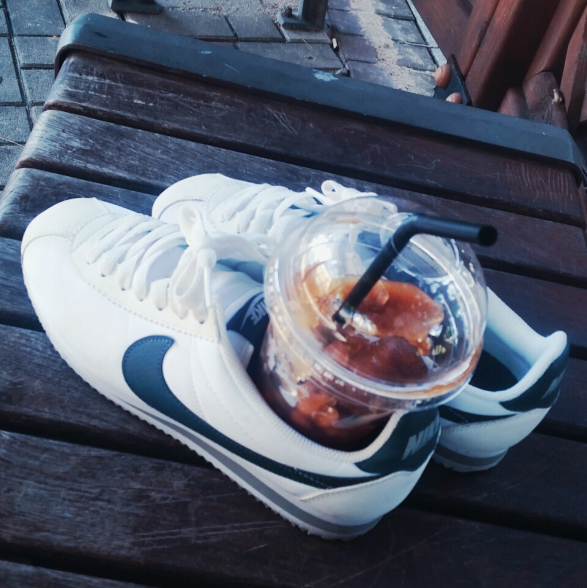 Nike Cortez Basic Nylon White Neutral Indigo 착용 스타일