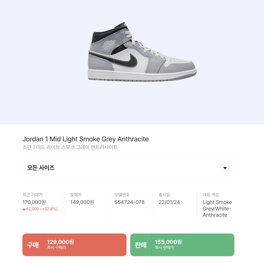 Jordan 1 Mid Light Smoke Grey Anthracite 착용 스타일 - 2