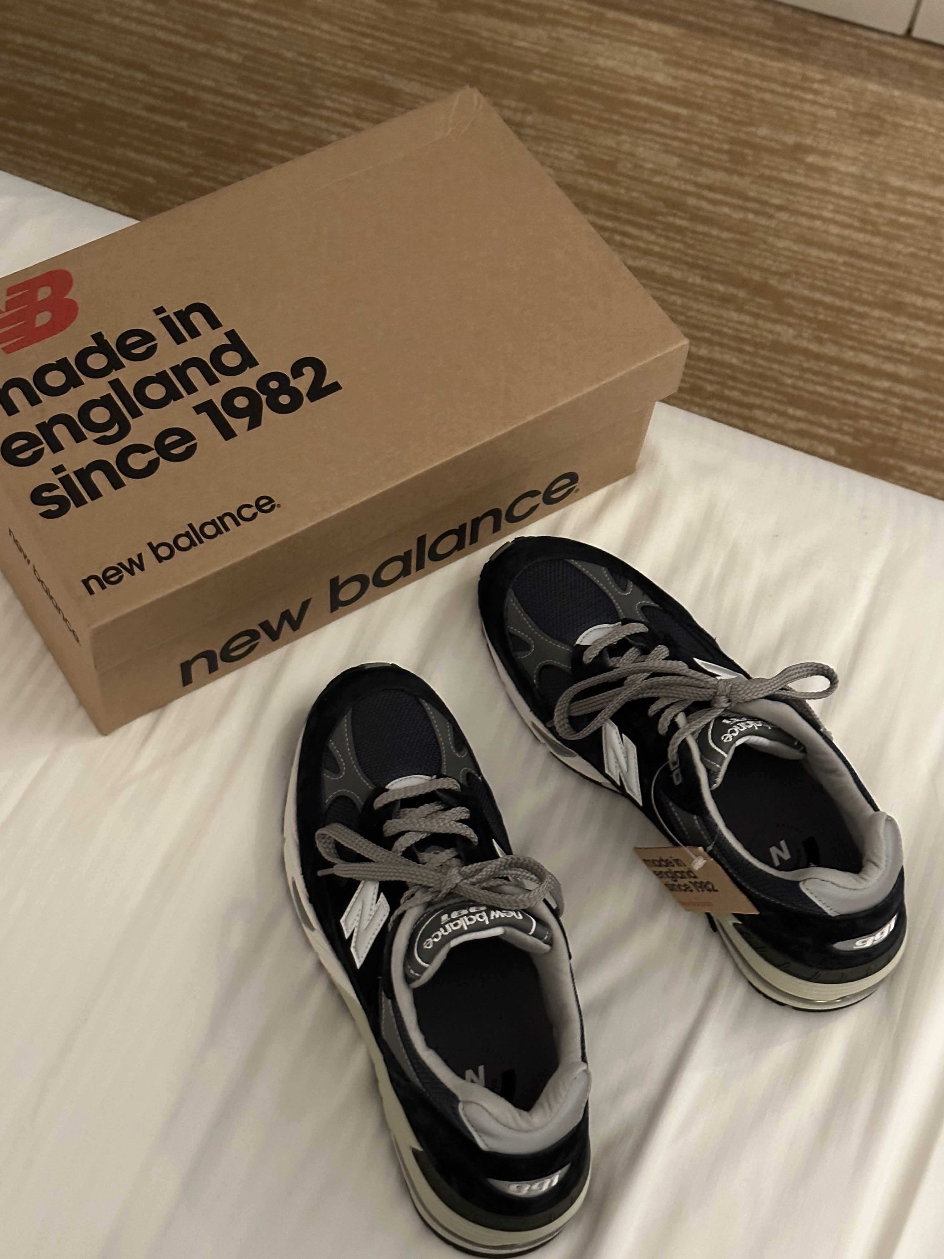 New Balance 991 Made in UK Navy 착용 스타일 - 1
