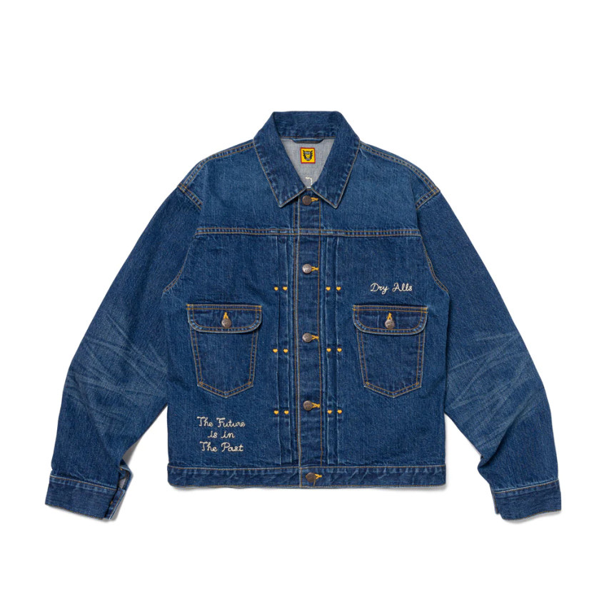 Human Made Denim Work Jacket Indigo 착용 스타일 - 2