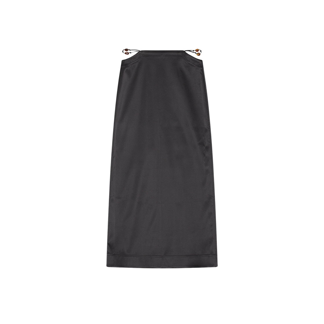 (W) Ganni Double Satin Maxi Skirt Black 상세 이미지 1