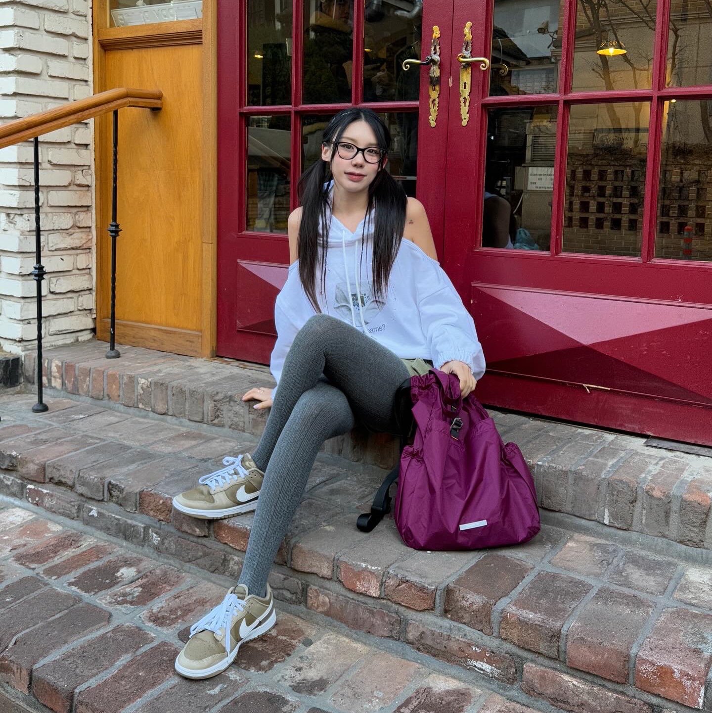 RAWROW Travel String Backpack Mini 720 Purple 착용 스타일 - 9