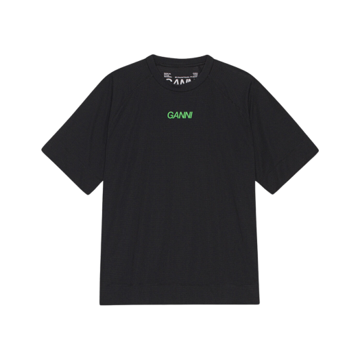 (W) 가니 액티브 메쉬 티셔츠 블랙