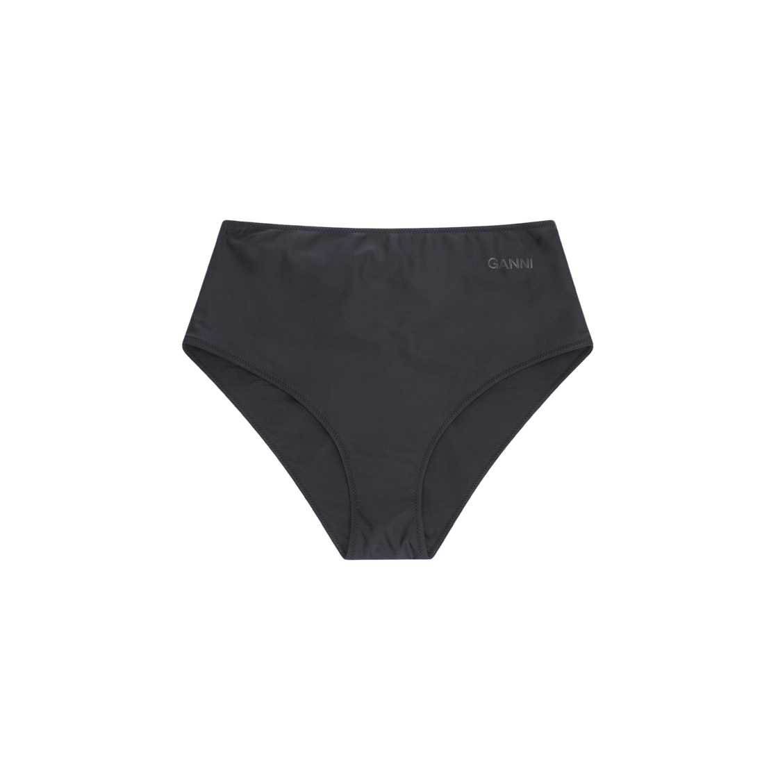 (W) Ganni High-Rise Bikini Bottom Black 상세 이미지 1