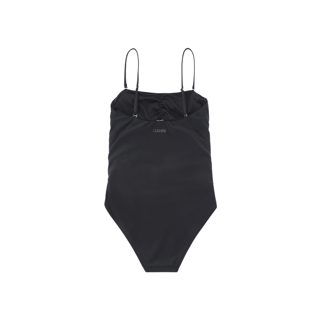 (W) Ganni Recycled Solid Core Recycled Core Solid Gathered Swimsuit Black 상세 이미지 2