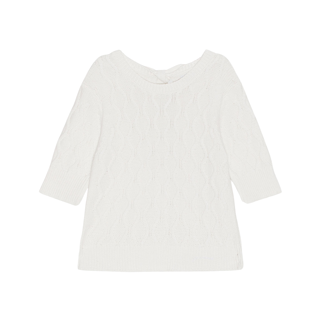 K1920-151 (W) Ganni Cotton Cable Open Back Top Bright White