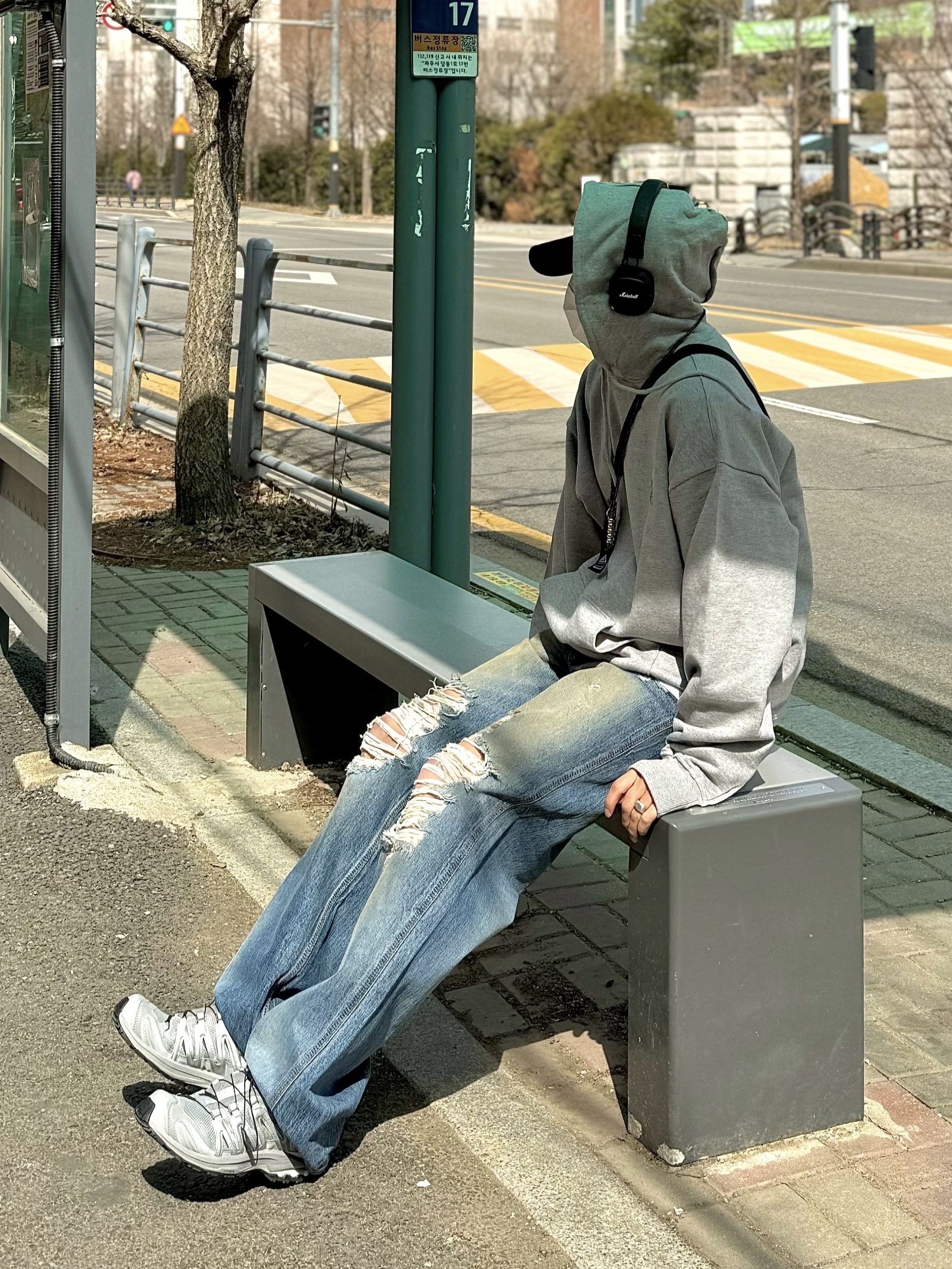 Salomon XA Pro 3D Alloy Silver 착용 스타일 - 1