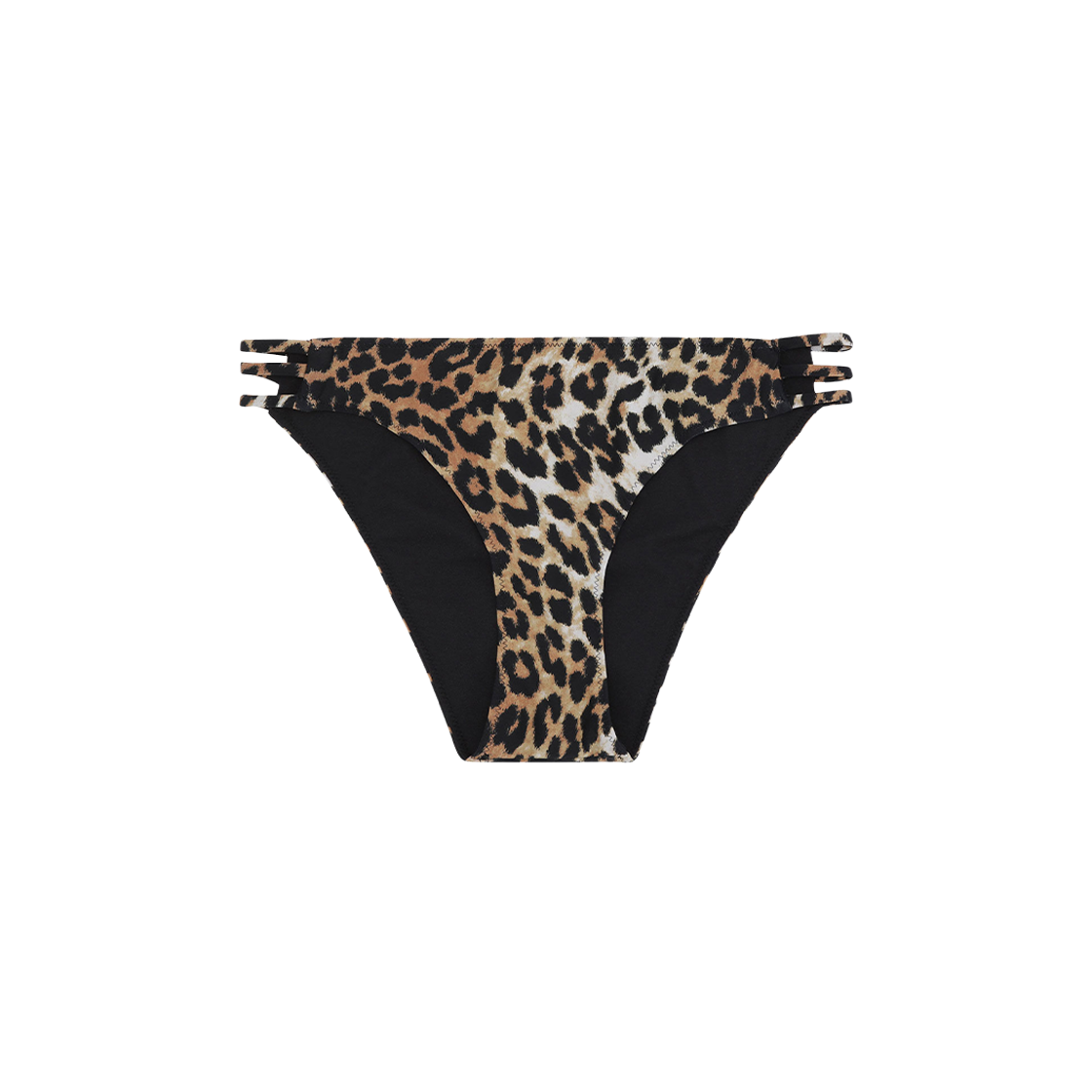 (W) Ganni Recycled Leopard Bikini Briefs Almond Milk 상세 이미지 1