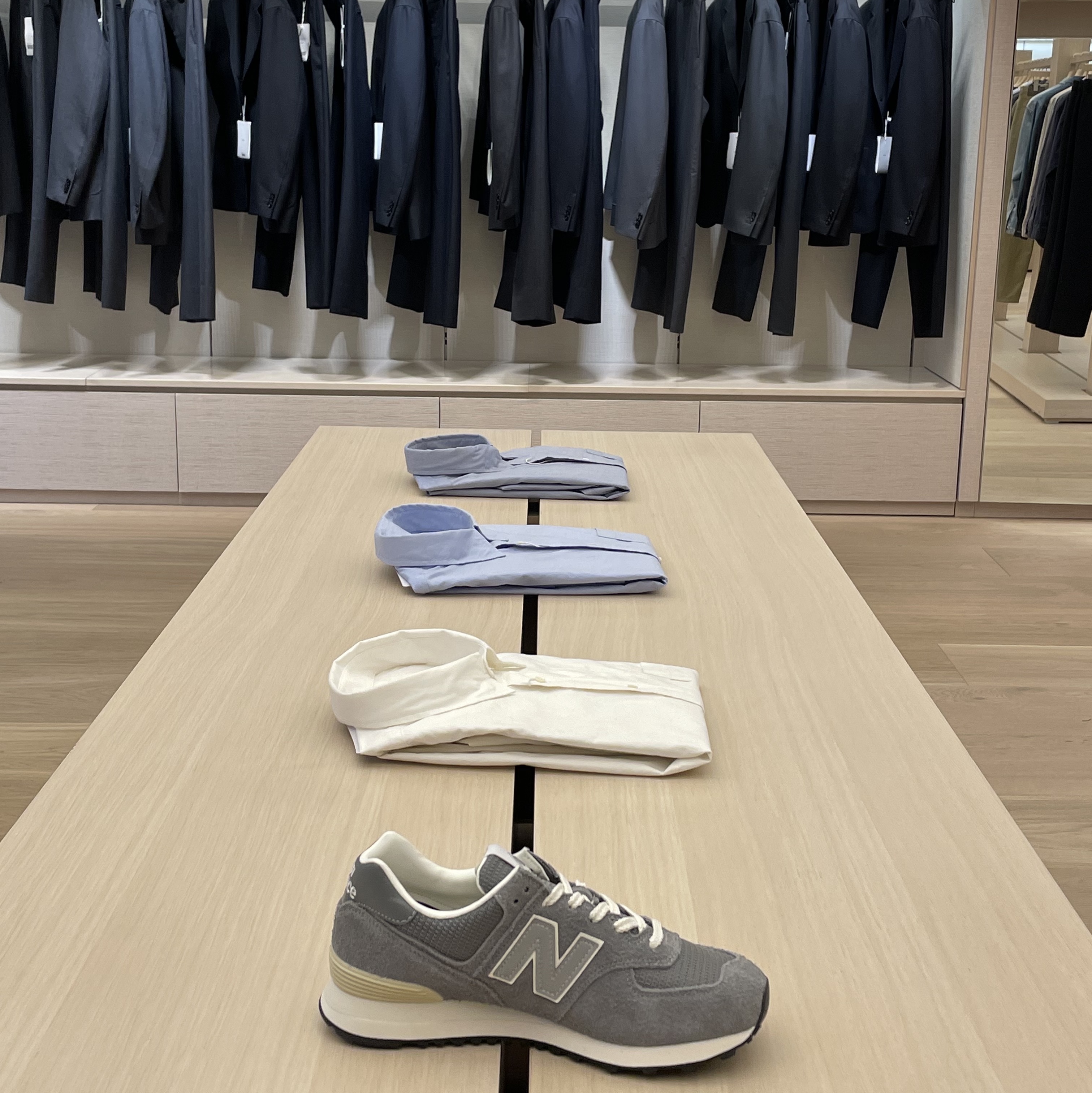 New Balance x Pottery 574 Premium Soft Grey 착용 스타일