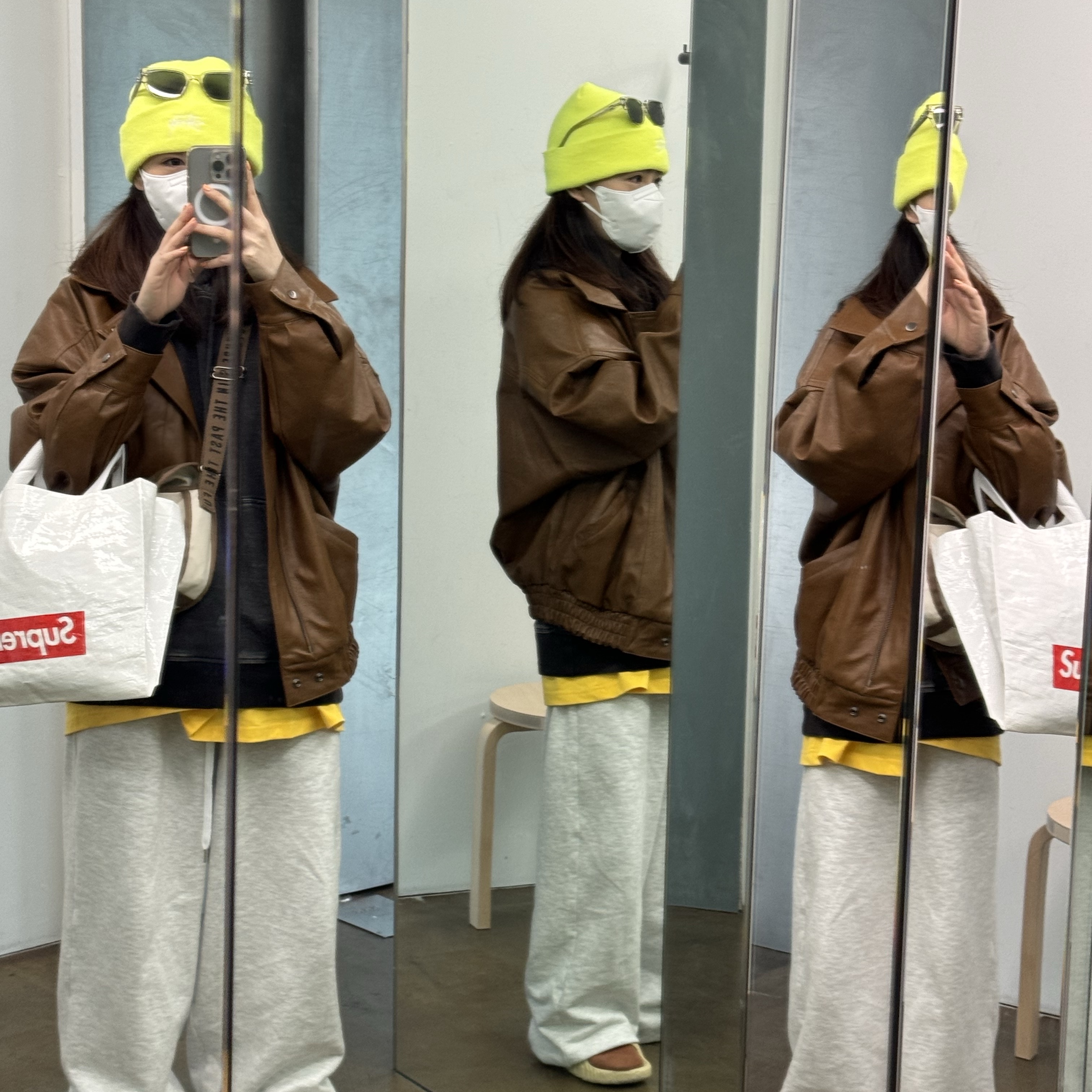 Human Made Shoulder Bag Brown 착용 스타일