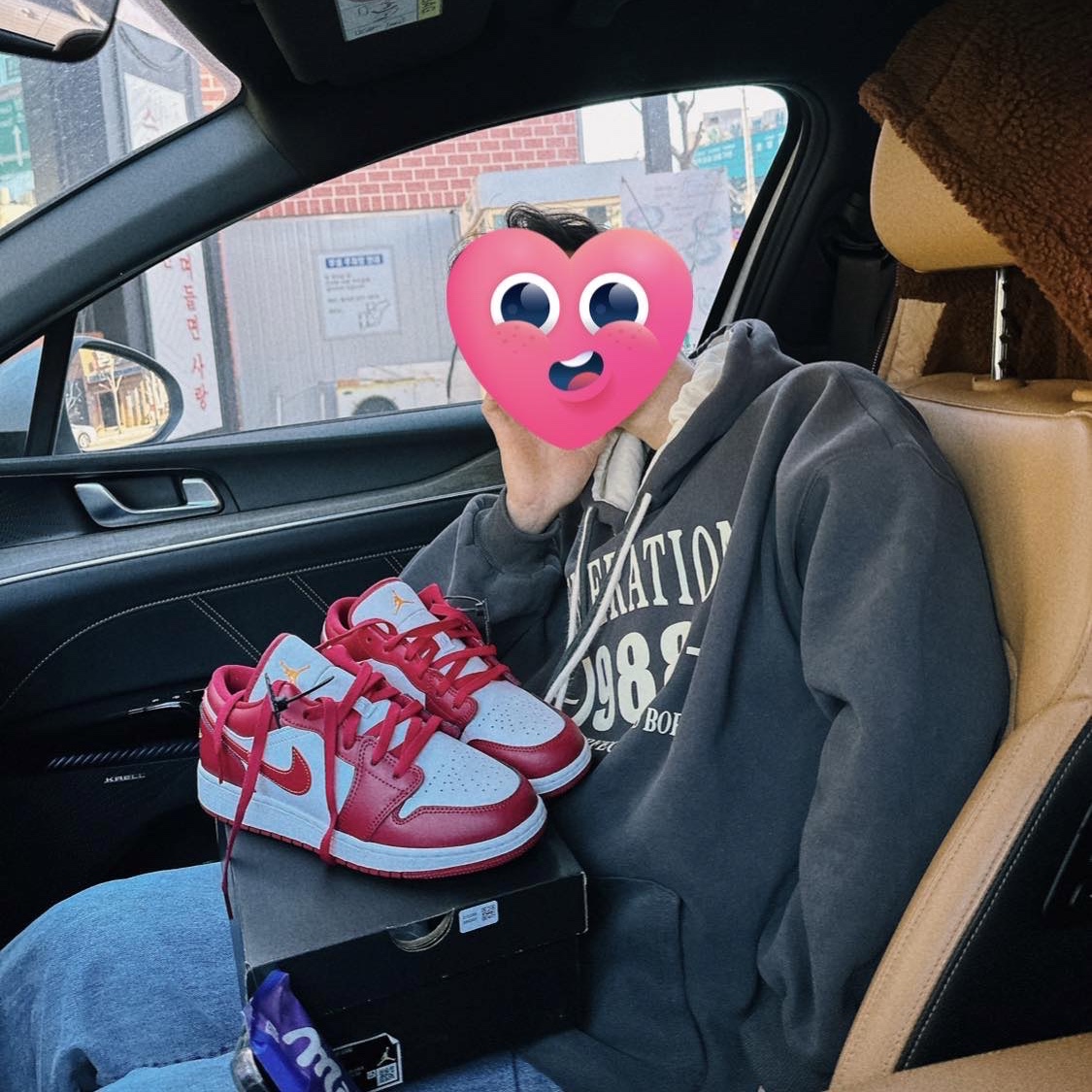 (GS) Jordan 1 Low Cardinal Red 착용 스타일