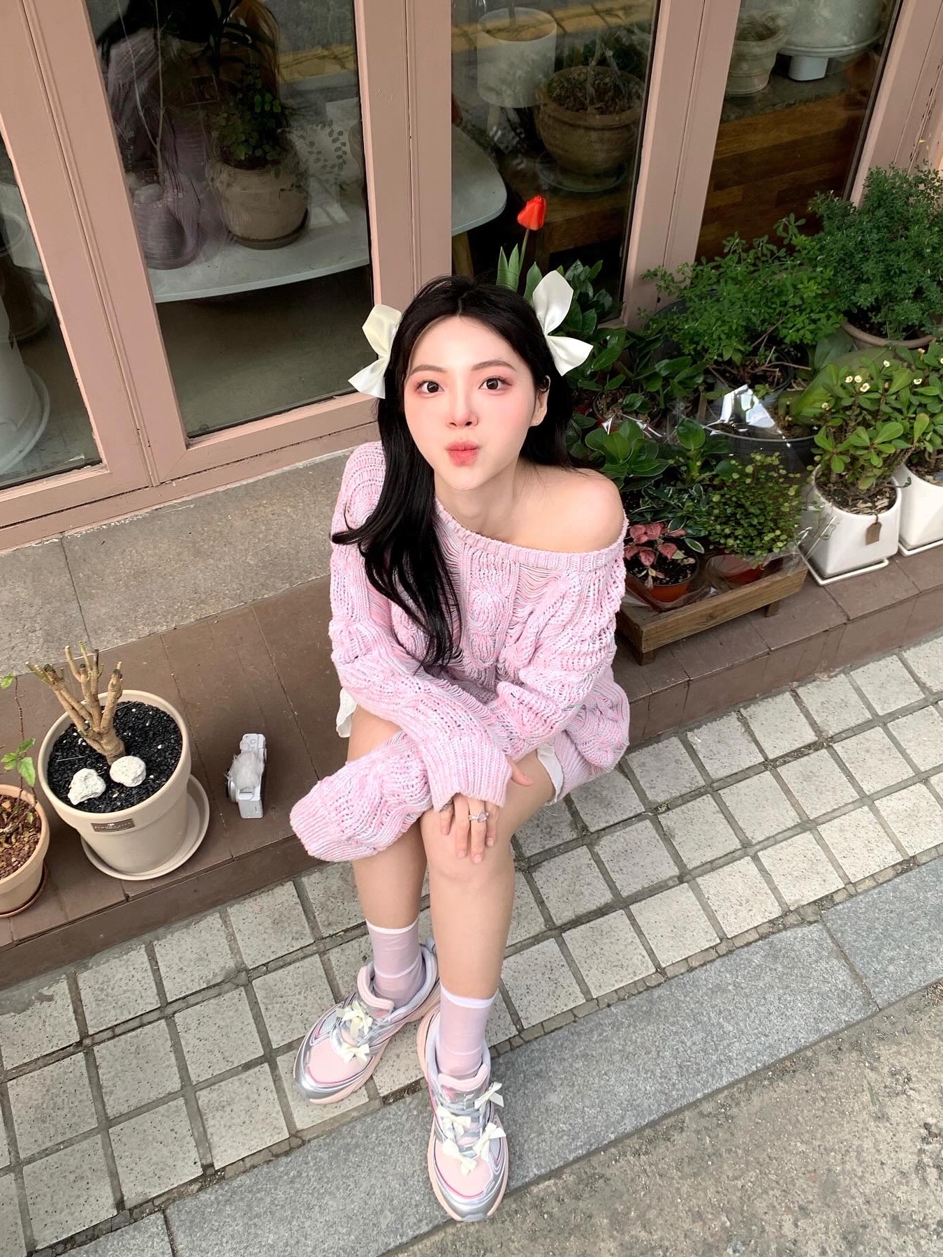 Fila Interun Pink Blossom 착용 스타일 - 4